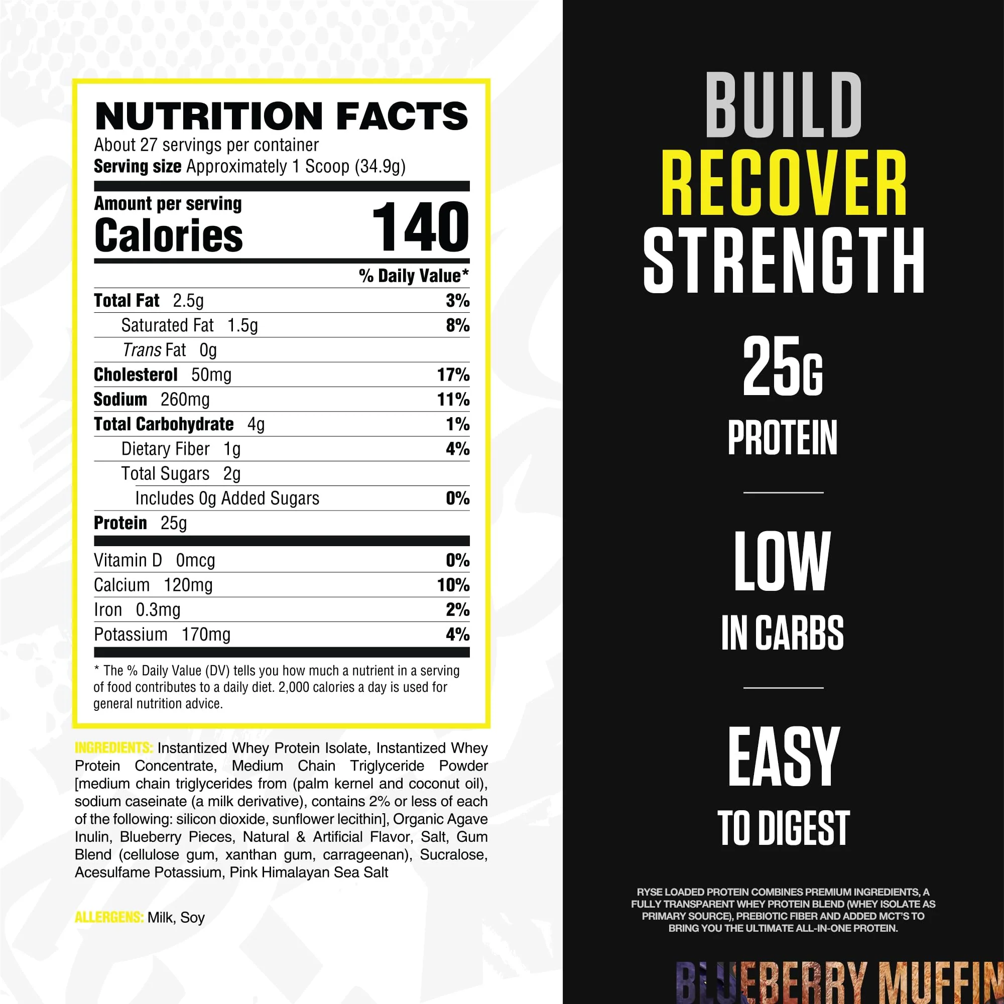 RYSE Loaded Protein Powder - Little Debbie Pumpkin Spice Rolls - 25g Whey Protein Isolate & Concentrate with Prebiotic Fiber & MCTs - Low Carb, Low Sugar, Digestive-Friendly - 27 Servings / 2 lb Tub - Image 2