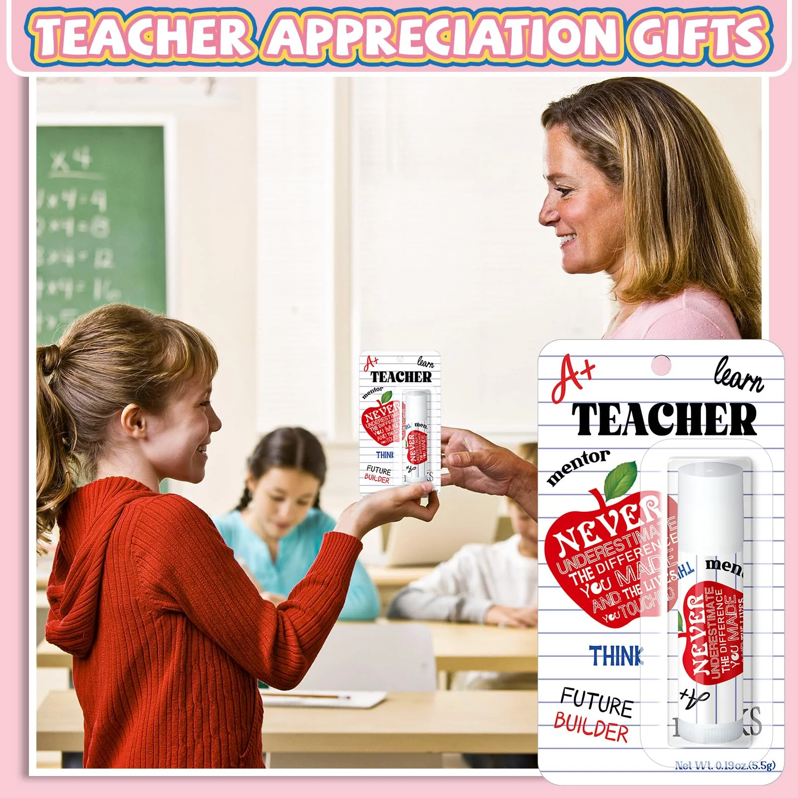 Sacubee 30 Pack Teacher Employee Appreciation Gift Bulk Lip Balm Employee Staff Appreciation Teacher Staff Team Thank You Gift Bulk Honey Flavor Balm Inspirational Party Favors for Women Men (Classic) - Image 2