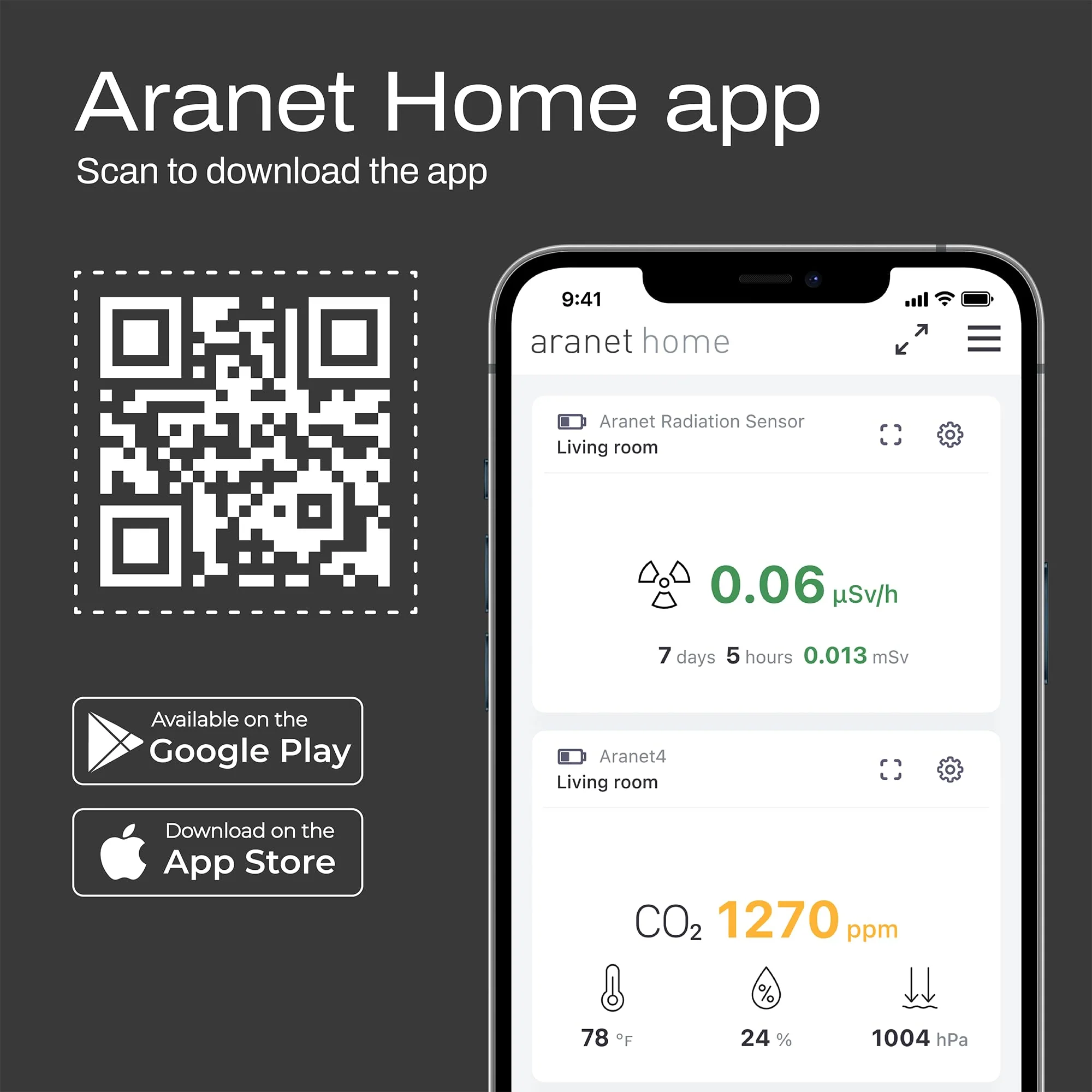 SAF Aranet4 Home: Smart Indoor Air Quality Monitor - CO2, Temperature, Humidity, Portable & Battery-Powered, E-Ink Screen, Free App Integration - Image 6