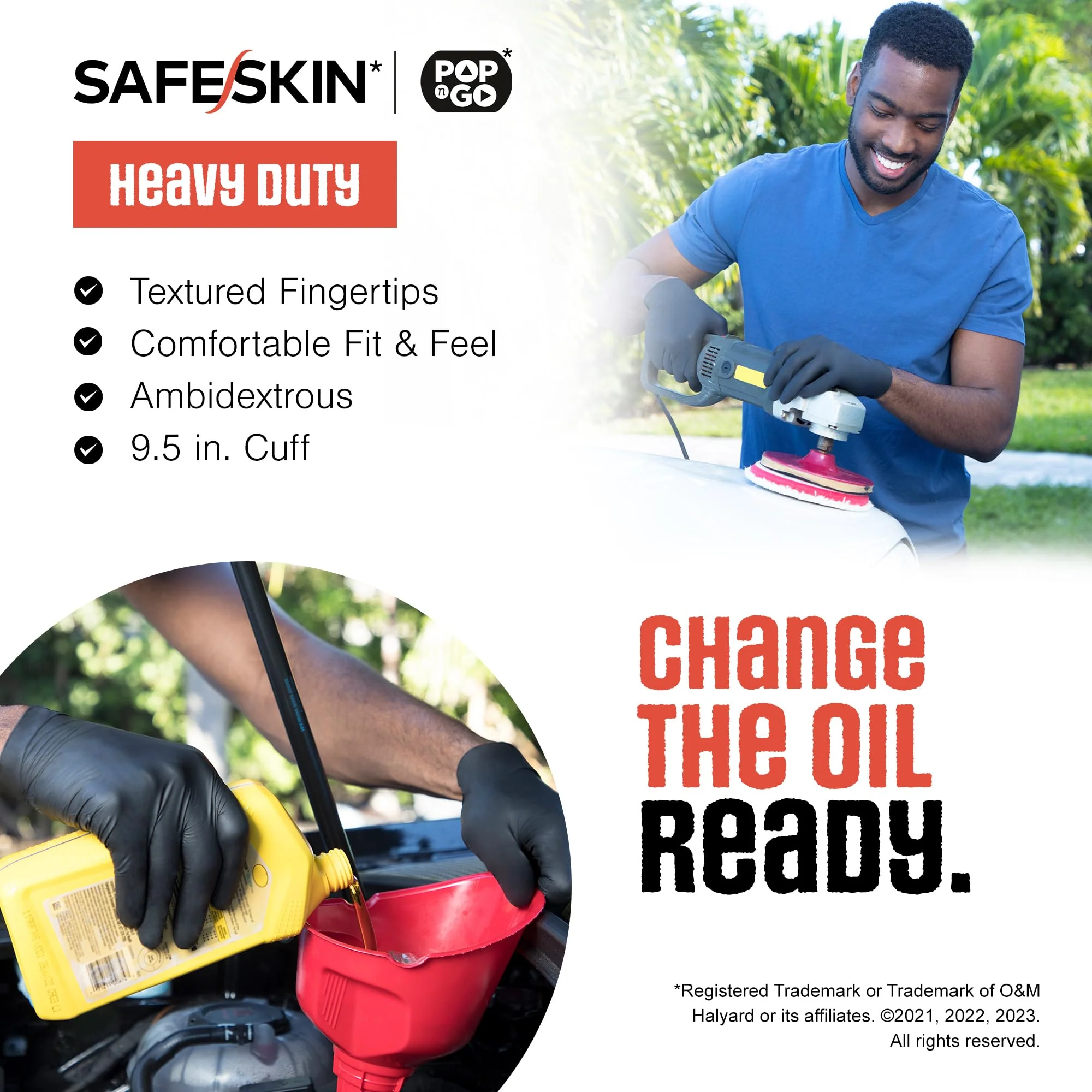 SAFESKIN Heavy Duty Nitrile Disposable Gloves, Pack of 160, Powder Free, Black - Plumbing, Gardening, Painting, Food Handling - Image 2