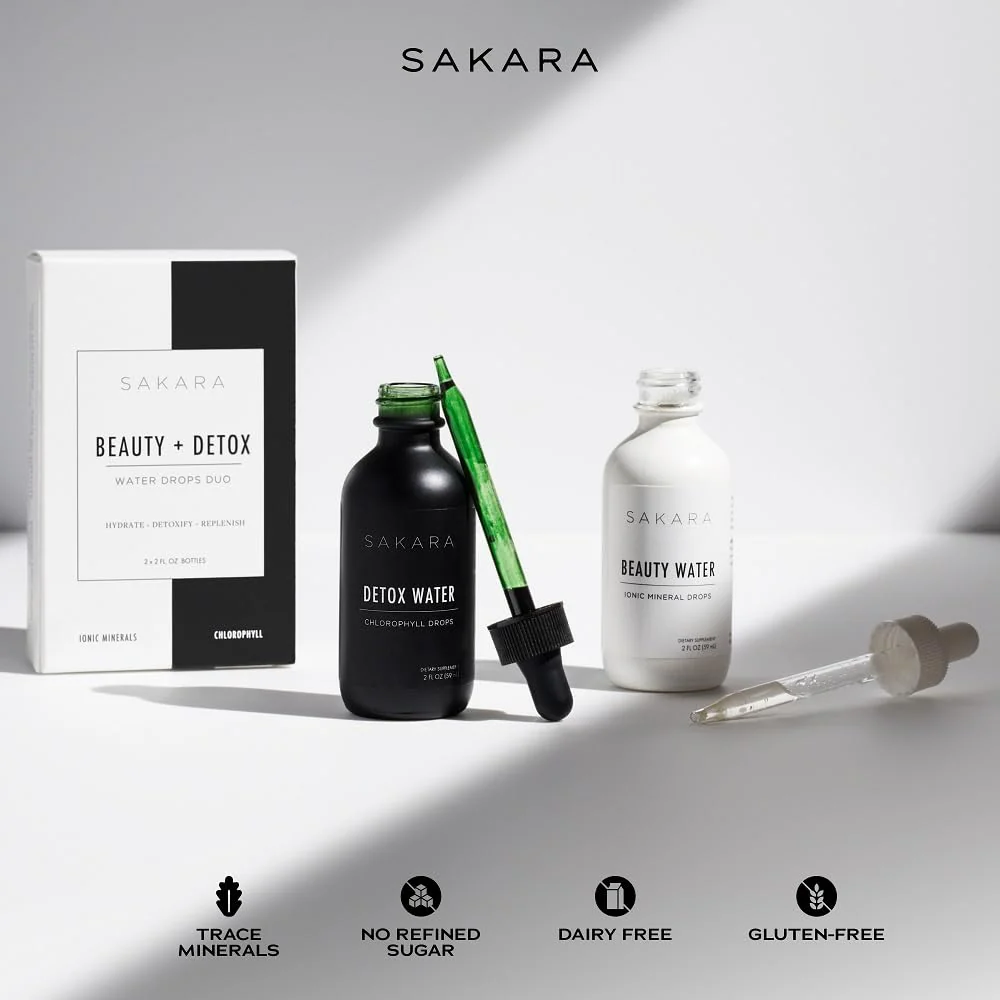 Sakara Beauty Water + Detox Water Drops, 60 Servings - Trace Mineral Drops & Chlorophyll Liquid Drops, Liquid Magnesium, Chloride, Sodium, Potassium, Boron Supplements, Liquid Chlorophyll Drops - Image 3
