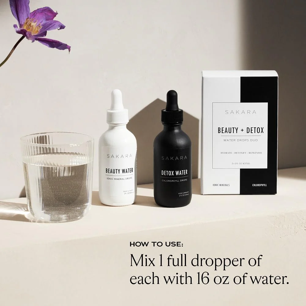 Sakara Beauty Water + Detox Water Drops, 60 Servings - Trace Mineral Drops & Chlorophyll Liquid Drops, Liquid Magnesium, Chloride, Sodium, Potassium, Boron Supplements, Liquid Chlorophyll Drops - Image 5