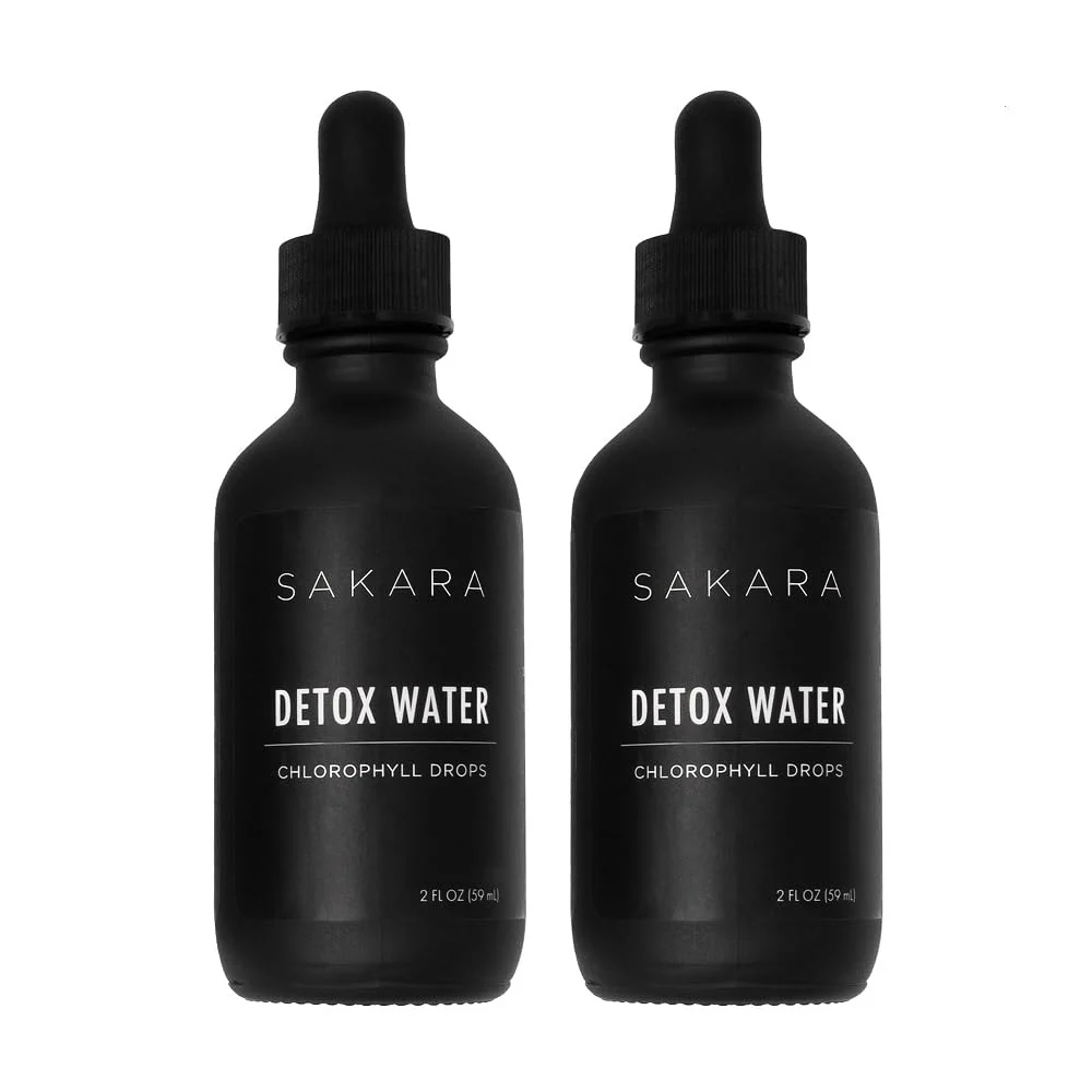 SAKARA Detox Water Drops, 60 Servings - Chlorophyll Liquid Drops, Chlorophyll Water for Lymphatic Drainage, Body Detox Drink, Natural Energy Support, Liquid Chlorophyll Drops Supplement, Vitamins