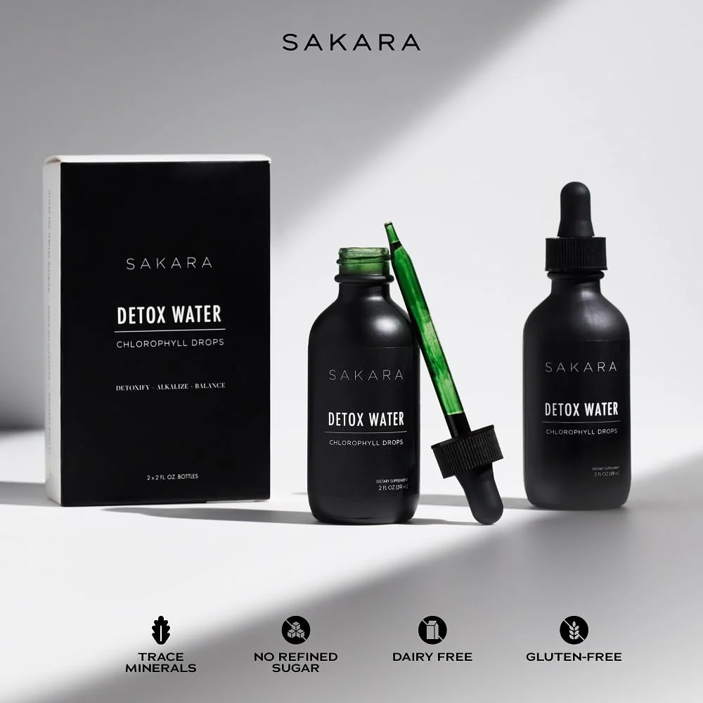 SAKARA Detox Water Drops, 60 Servings - Chlorophyll Liquid Drops, Chlorophyll Water for Lymphatic Drainage, Body Detox Drink, Natural Energy Support, Liquid Chlorophyll Drops Supplement, Vitamins - Image 2