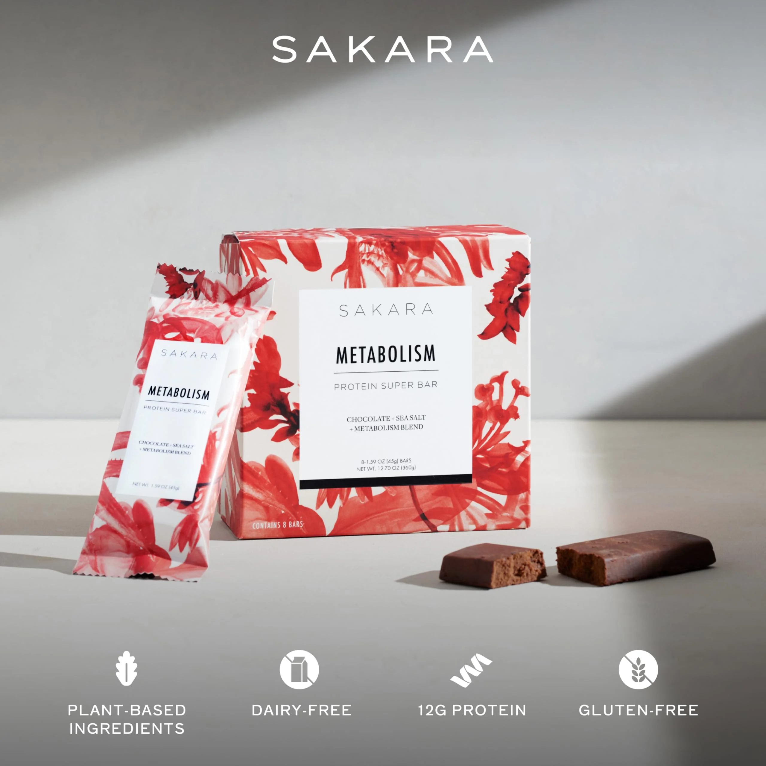 SAKARA Metabolism Super Bar – Healthy, Nutritious Vegan Protein Bars, Clean Ingredients, Low Sugar, Gluten-Free, On-the-Go Snacks with 9g Fiber, Sea Salt, Chocolate, 12g Plant-Based Protein - Image 5