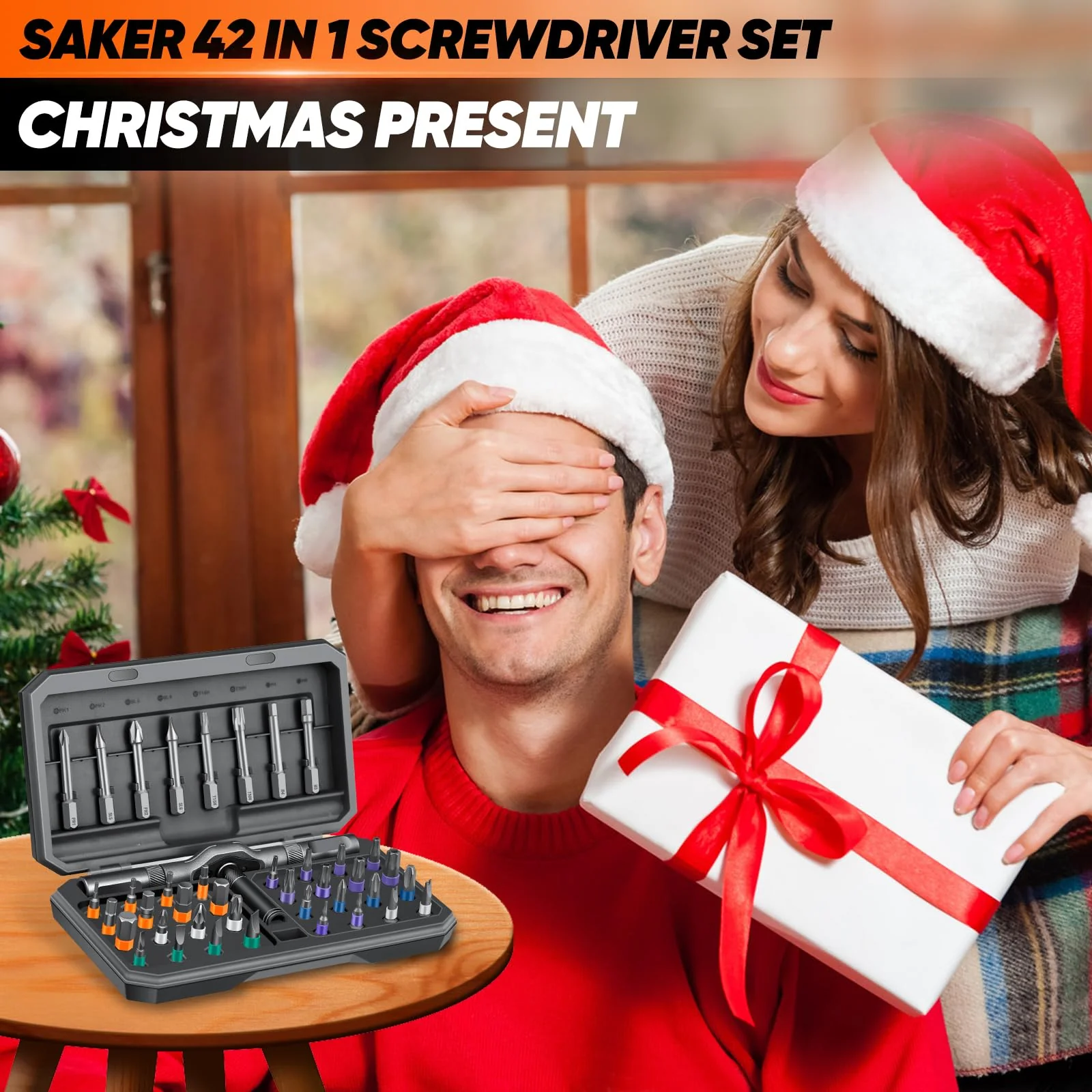 Saker 42 in 1 Magnetic Screwdriver Set, Multi Bit Free Combination Ratchet Screwdriver Set Portable Repair Tool Kit for Christmas Gifts Furniture, Computer, Bicycle and DIY Grey - Image 2