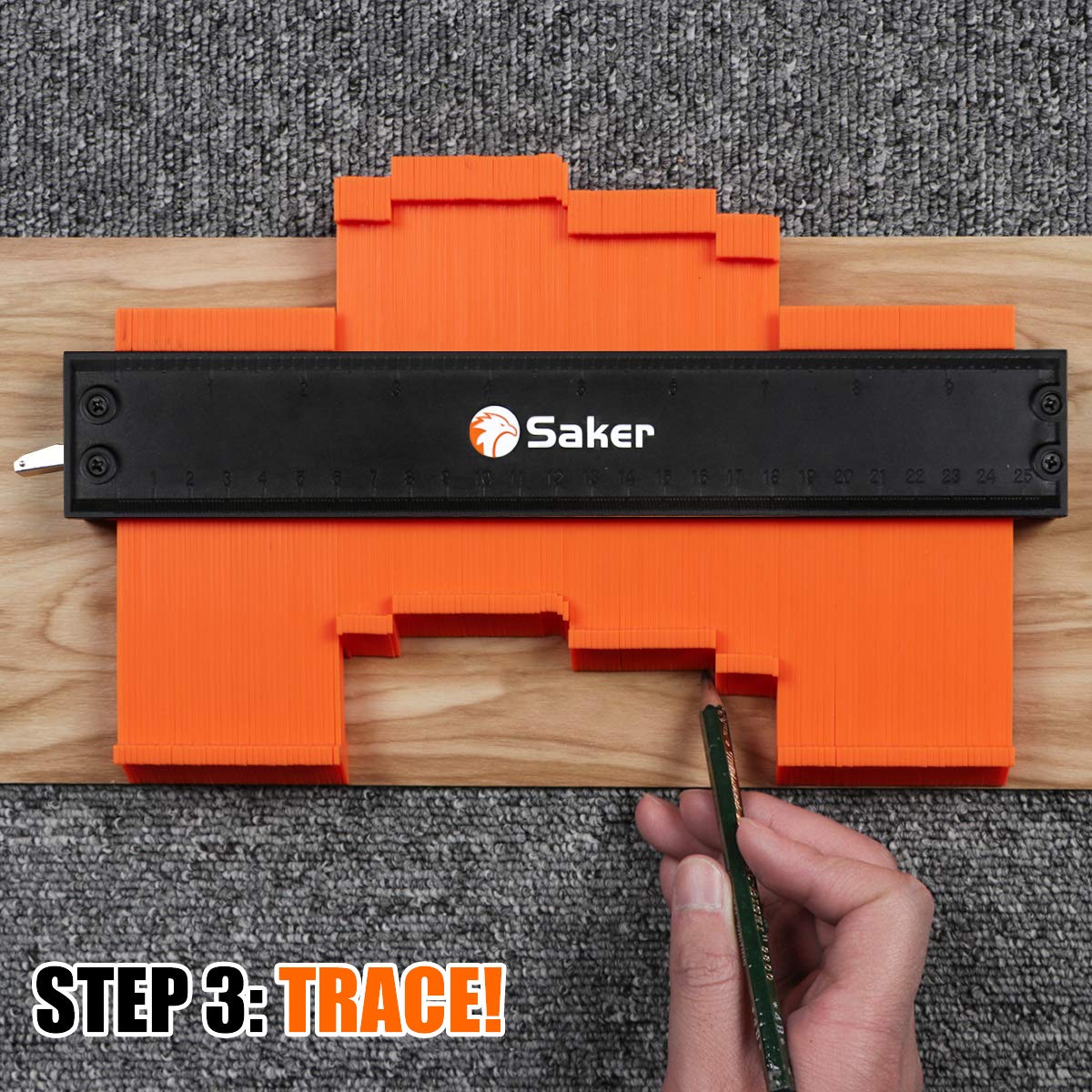 Saker Contour Gauge Duplication-Adjustable Lock-Precisely Copy Irregular Shape-Irregular Woodworking Tracing-Must Have Tool Christmas Gifts for DIY Handyman Men Husband Dad 10 Inch+5 Inch - Image 5