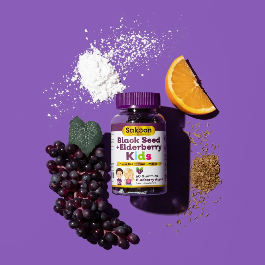 Sakoon nutrition Elderberry & Black Seed Oil Gummies for Kids, Immune Support, with Vitamin C and Zinc, Delicious Berry Flavor, 60 Gummies - Image 7