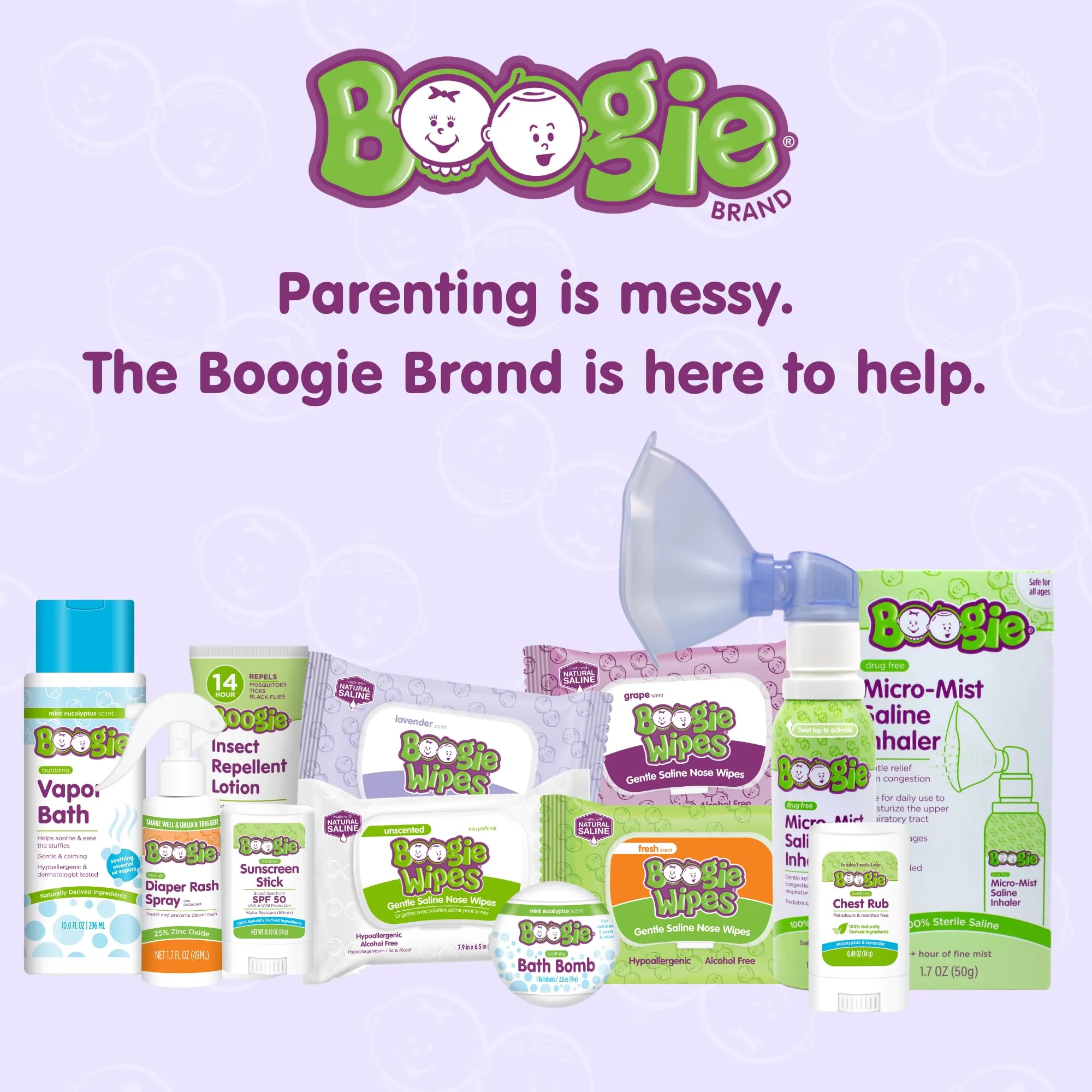 Saline Nose Wipes by Boogie, for Baby & Kids, Face, Hand & Body, FSA/HSA Eligible, Made with Vitamin E, Aloe, and Natural Saline, Lavender Scent, 30 Count (Pack of 3) - Image 3