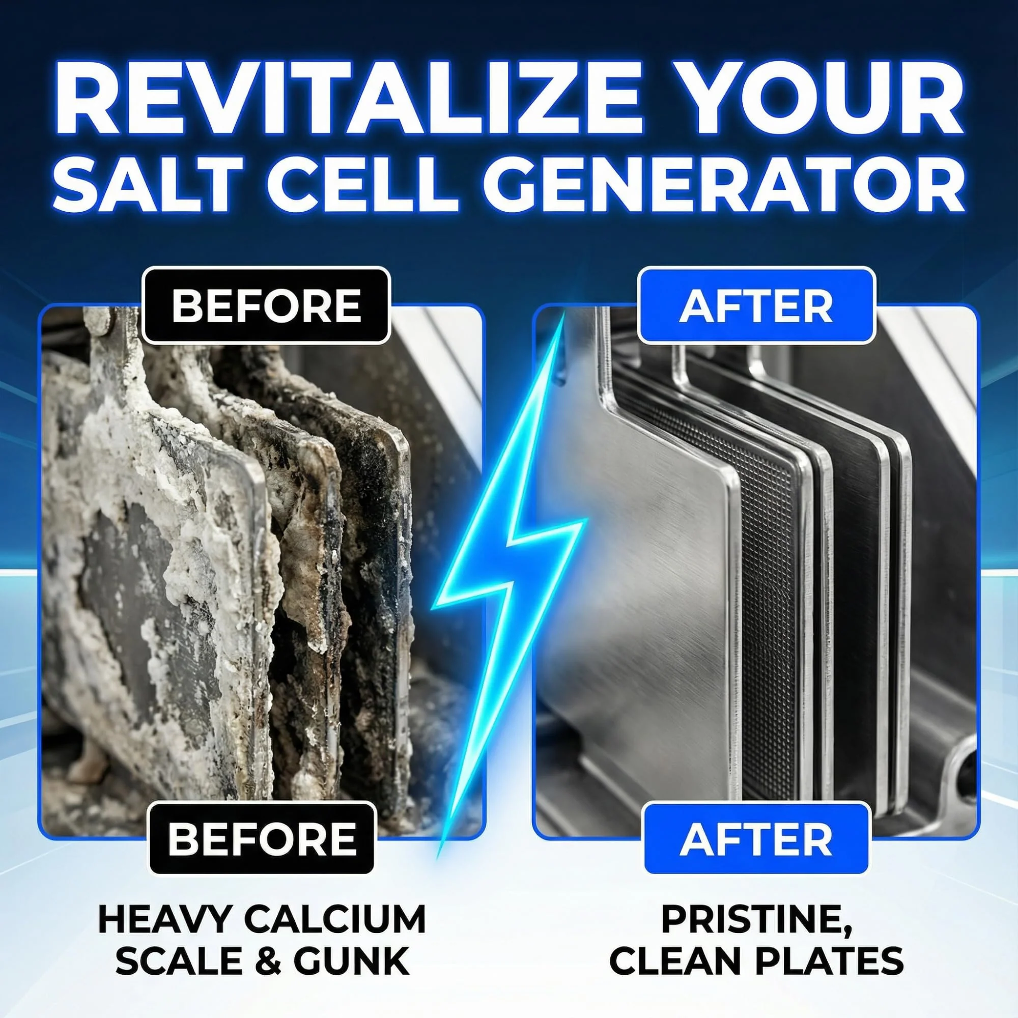 Salt Cell Cleaner for Pool - 3 L (101.5 fl oz) - Pool Salt Cell Cleaner Solution for Saltwater Pools, Helps Reduce Scale Buildup & Support Generator Performance (SWG) - BubbyShine - Image 5
