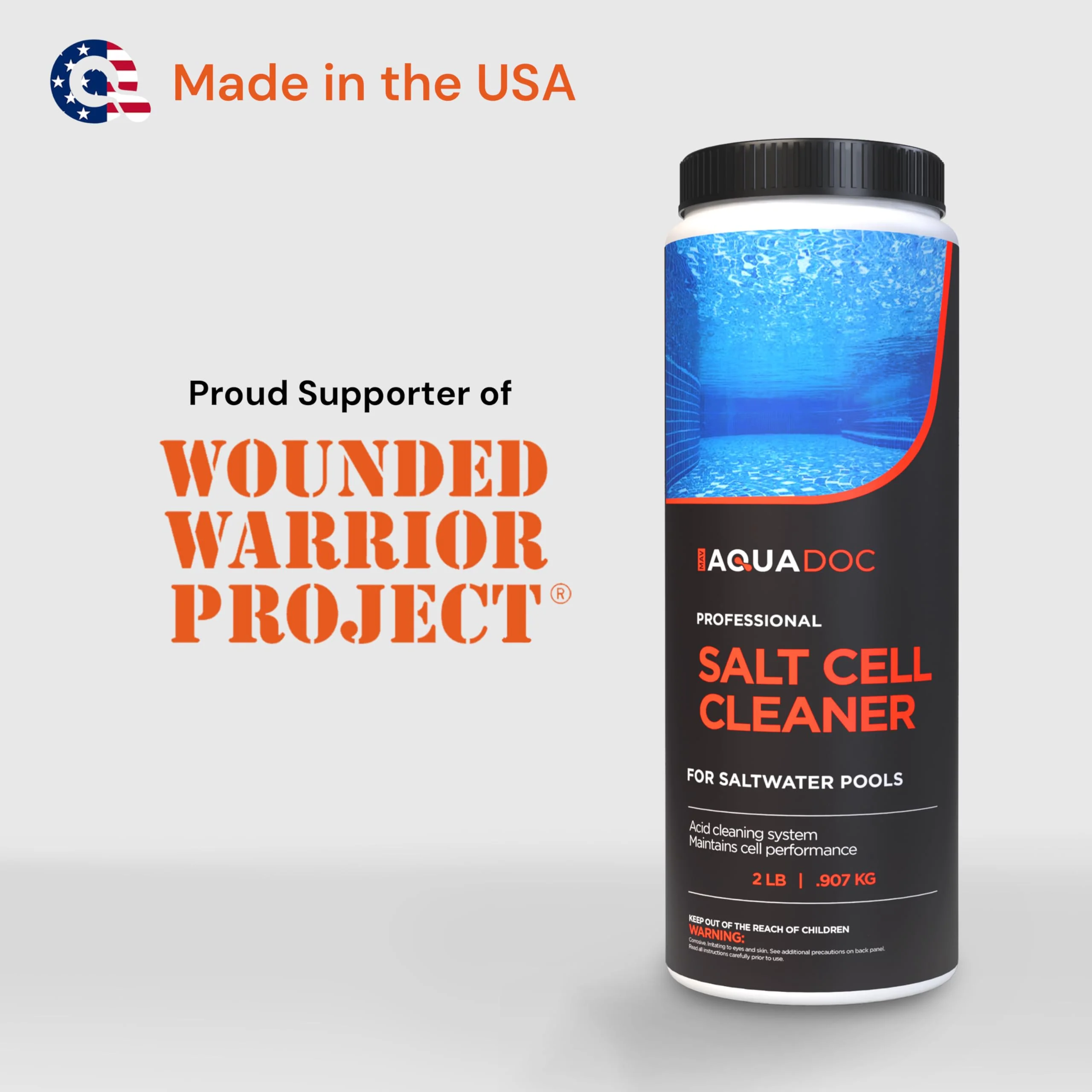 Salt Cell Cleaner for Saltwater Pools - Pool Salt Cell Cleaner Solution to Help Reduce Buildup and Support Generator Function - AquaDoc Pool Care Made in USA - 2lb - Image 2
