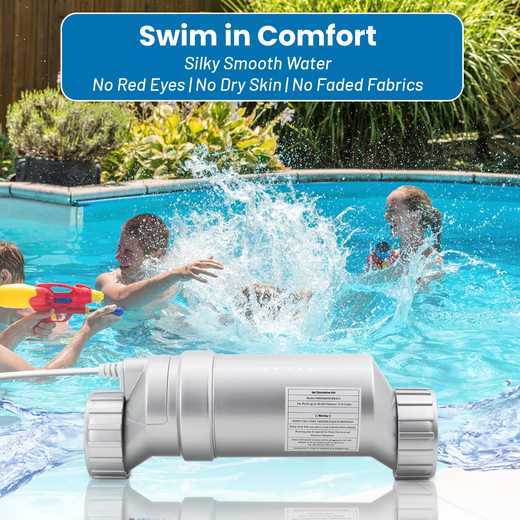 Salt Cell Replacement for Hayward T-Cell-5 – 3+ Year Titanium Core, Cuts Chlorine Costs Up to 56%, Compatible with AquaRite/AquaTrol/ProLogic/AQ-Logic Firmware 1.50+, 20,000 Gallon Pools - Image 3