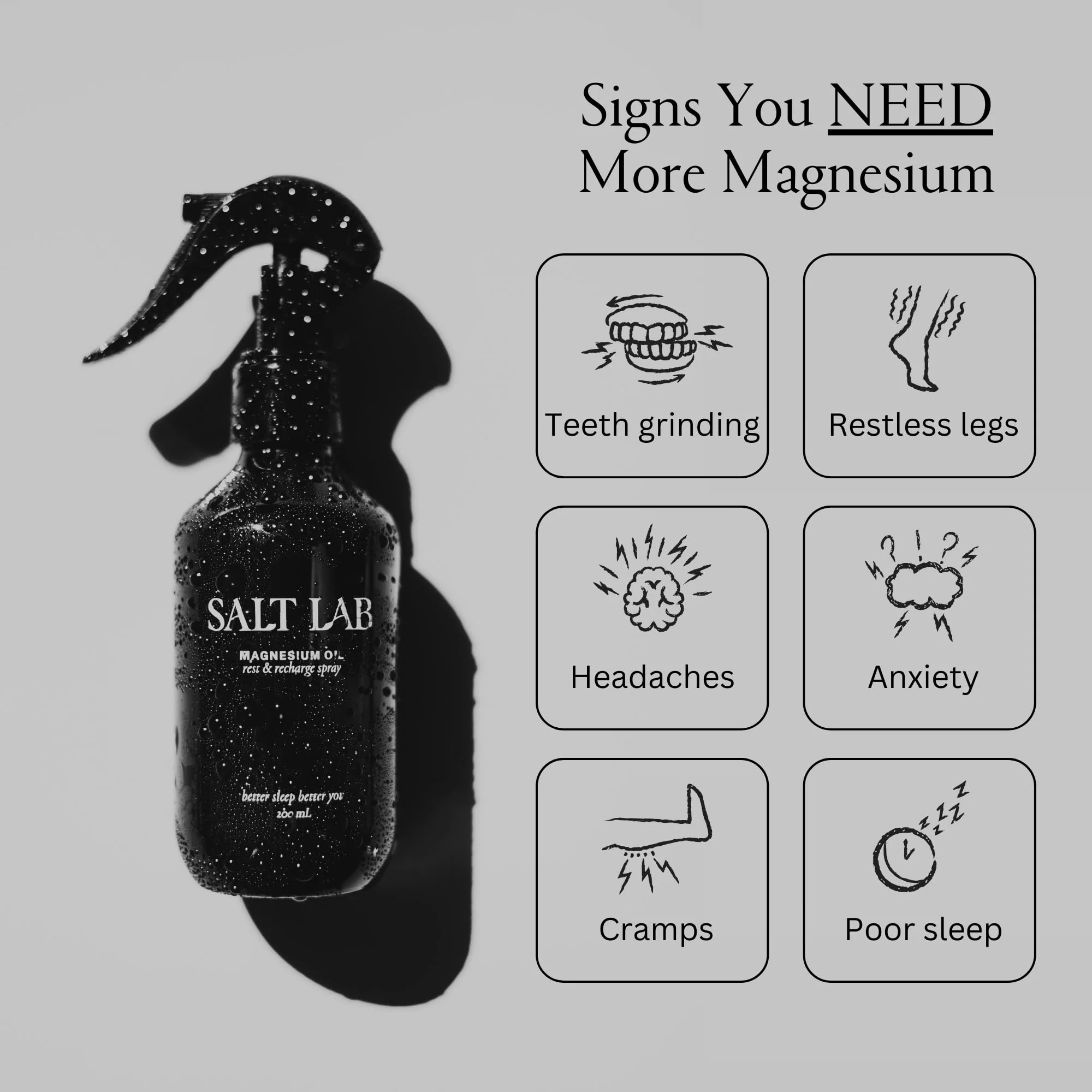 Salt Lab Magnesium Oil Spray, Gift for Relaxation, Topical Magnesium Spray for Adults, Non Sticky Formula, Supports Restful Sleep, Easy to Apply & Quick Drying, Fragrance Free, Made in Australia - Image 8