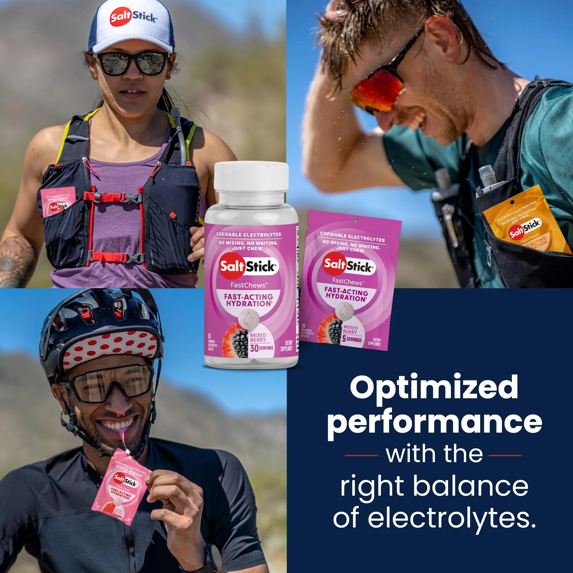 SaltStick Electrolyte FastChews - 60 Mixed Berry Chewable Tablets - Salt Tablets for Running and Hydration, Electrolyte Chews - 60 Count Bottle - Image 6