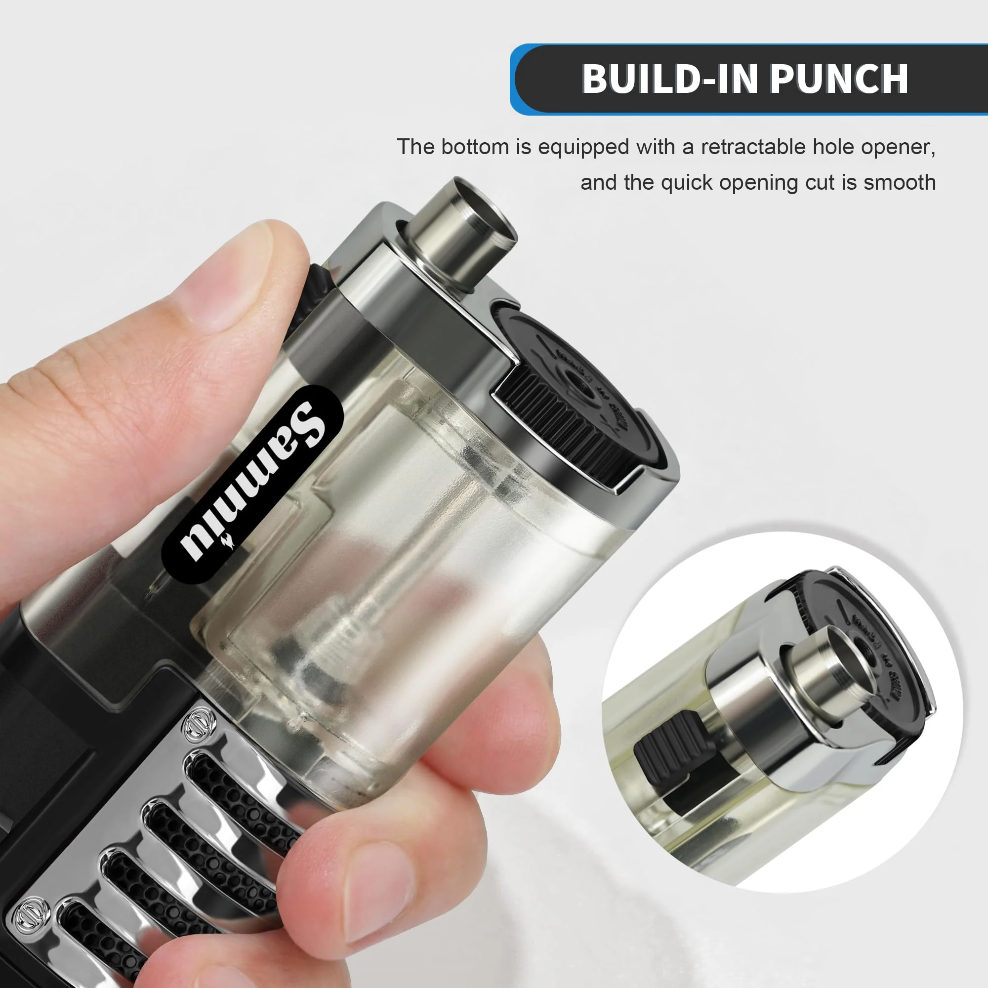 SAMNIU Pack of 2 Torch Lighter, Triple Jet Flames, Visible Gas Tank, Windproof Butane Refill Pocket Lighters for Candle, Men’s Gift (Gas not Included) - Image 5
