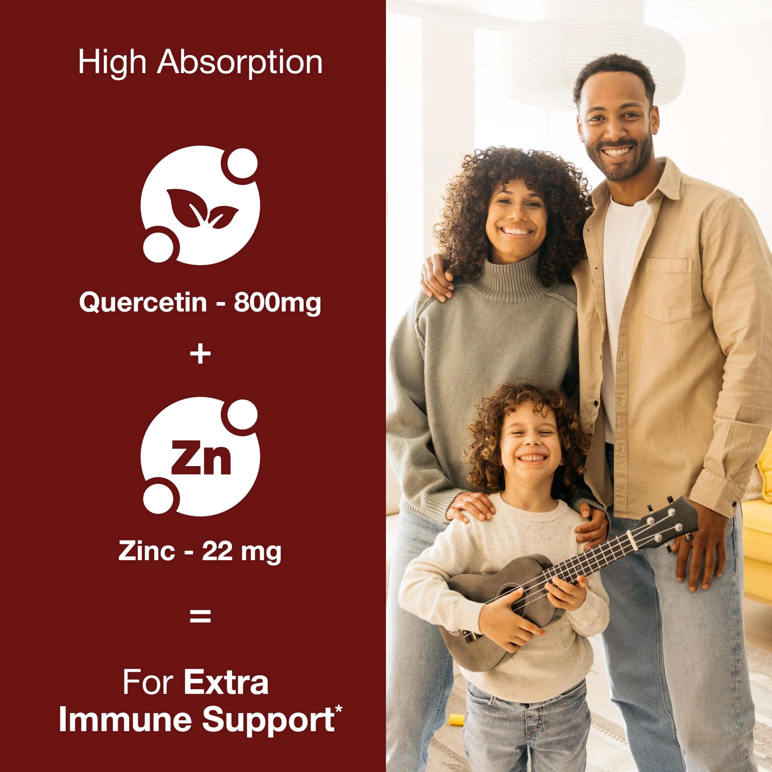 Sandhu's Zinc Quercetin 60 Vegetarian Capsules (Pack of 1) | High Absorption Zink Supplements for Immunity and Seasonal Allergy | Antioxidant Immune Support for Men and Women | Easy to Swallow - Image 2