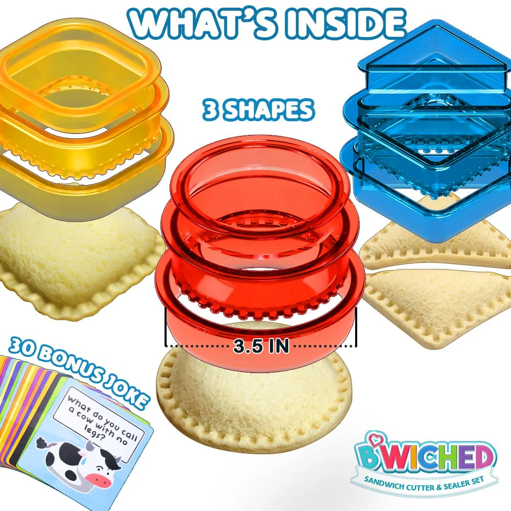Sandwich Cutter and Sealer - Crustless Sandwich Maker - Cut and Seal - Lunch Box and Bento Box - Boys, Girls, Kids Lunch - Sandwich Cutters for Kids - Triangle, Circle, Square - Image 6