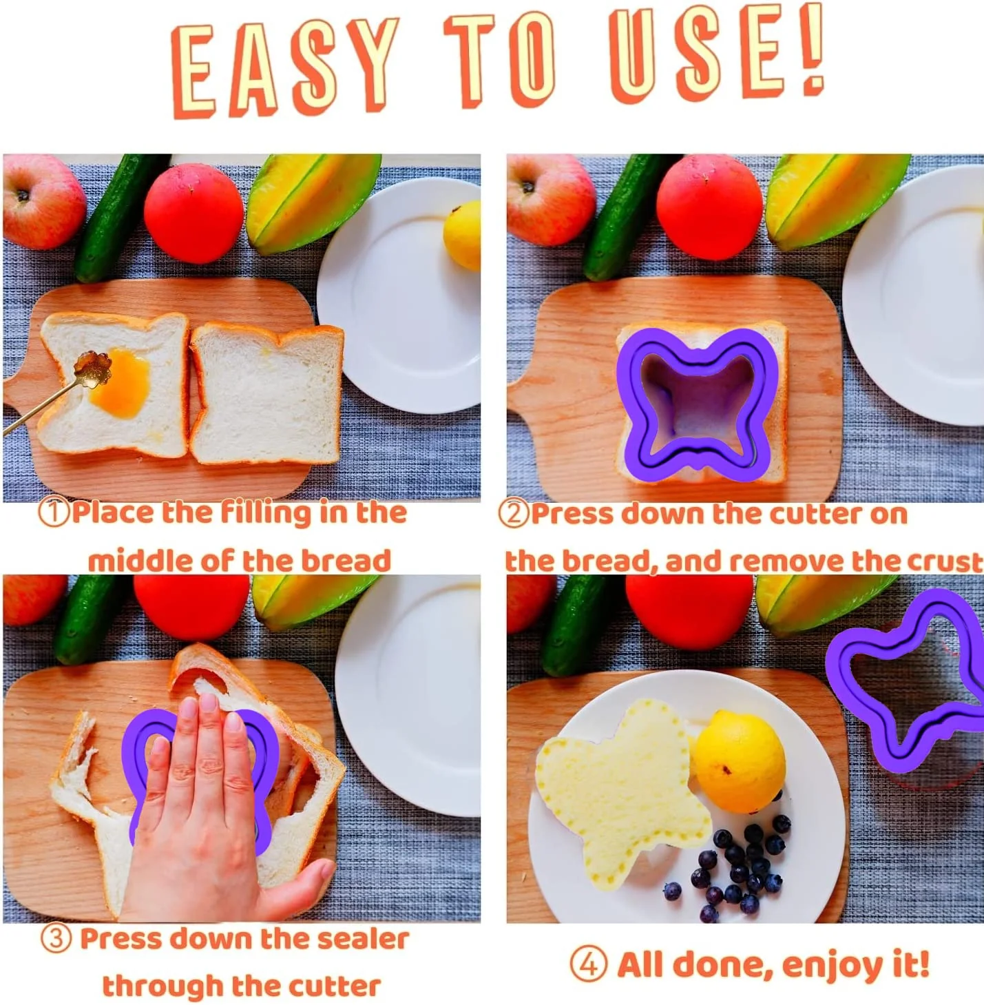 Sandwich Cutter for Kids, BANIC 26pcs Sandwich Cutter and Sealer Set, Uncrustable Maker,Crustless Sandwich Cutters Shapes for Girls Boys, Lunch & Bento Box Accessories,Bread Cookie Cutters for kids - Image 2