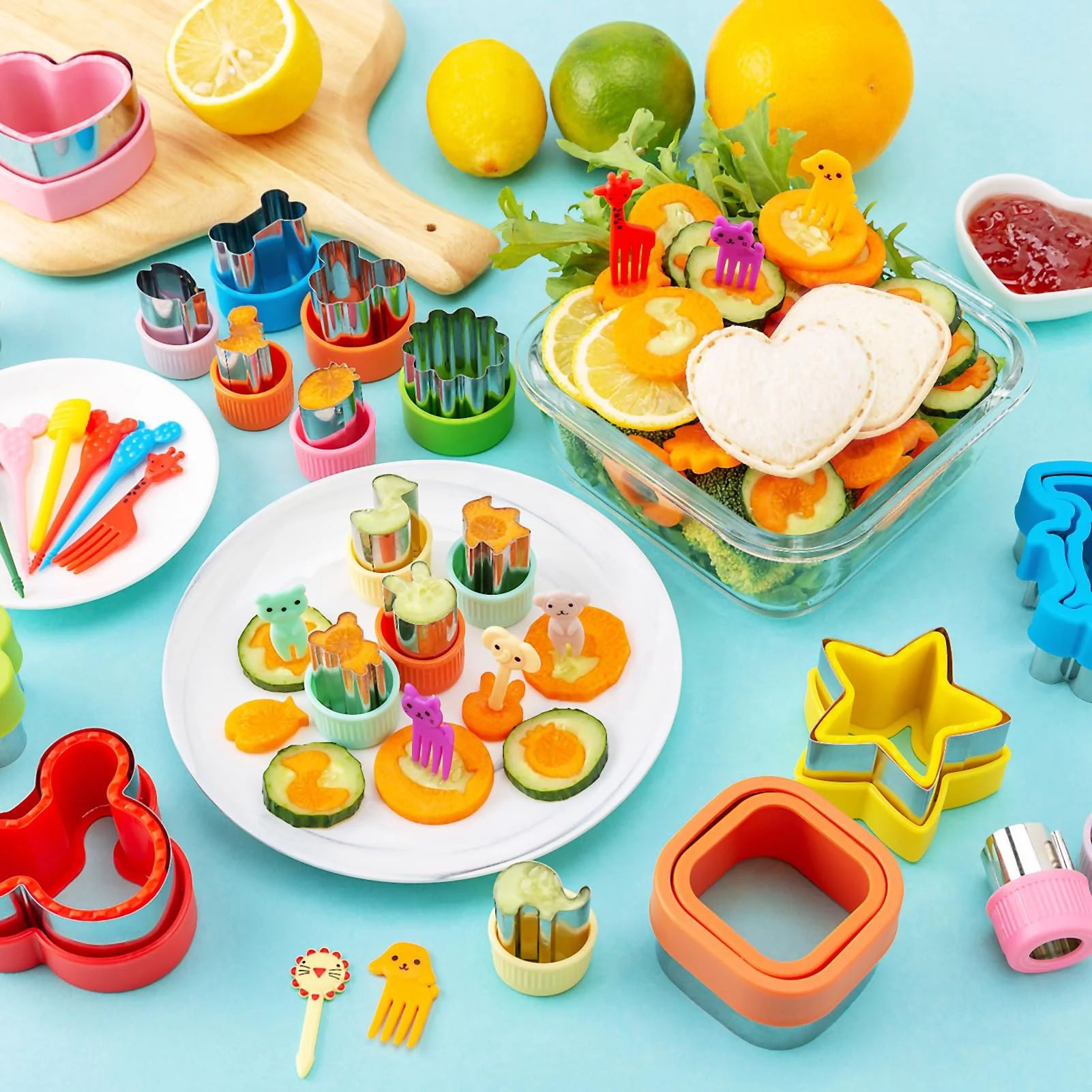 Sandwich Cutter for Kids Lunch 48 Pcs (LARGE), Nifogo Sandwich Maker, Cookie Cutters and Sealer Set, Bread Decruster, Dinosaur Mickey Heart Shape for Boys Girls - Image 3
