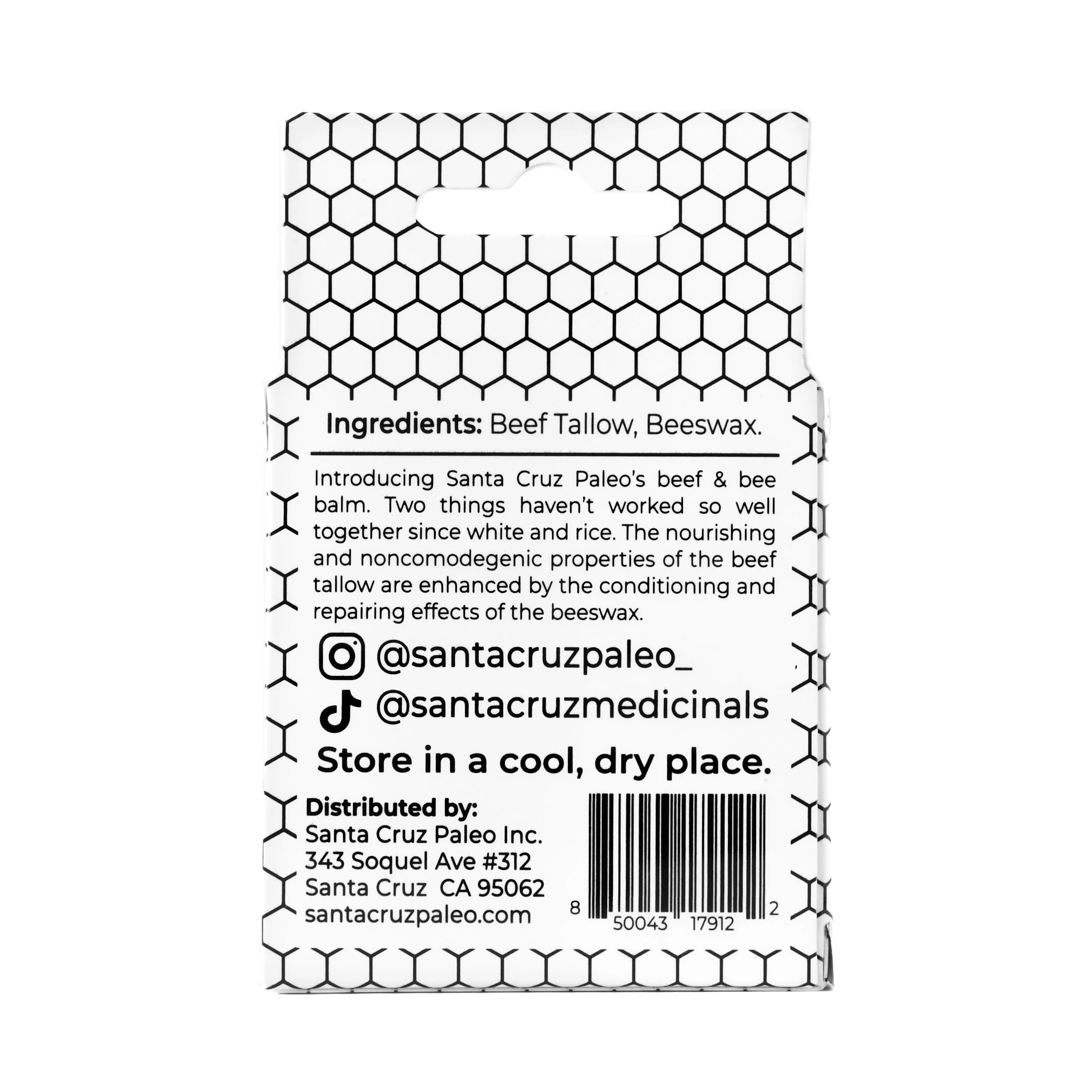 SANTA CRUZ PALEO Beef Tallow Beeswax Lip Balm Hydrating Moisturizer, Natural Grass Fed Lip Care Tallow Balm Soothes Chapped, Dry Lips, Hypoallergenic for Sensitive Skin, Long Lasting & Vitamin Rich - Image 4