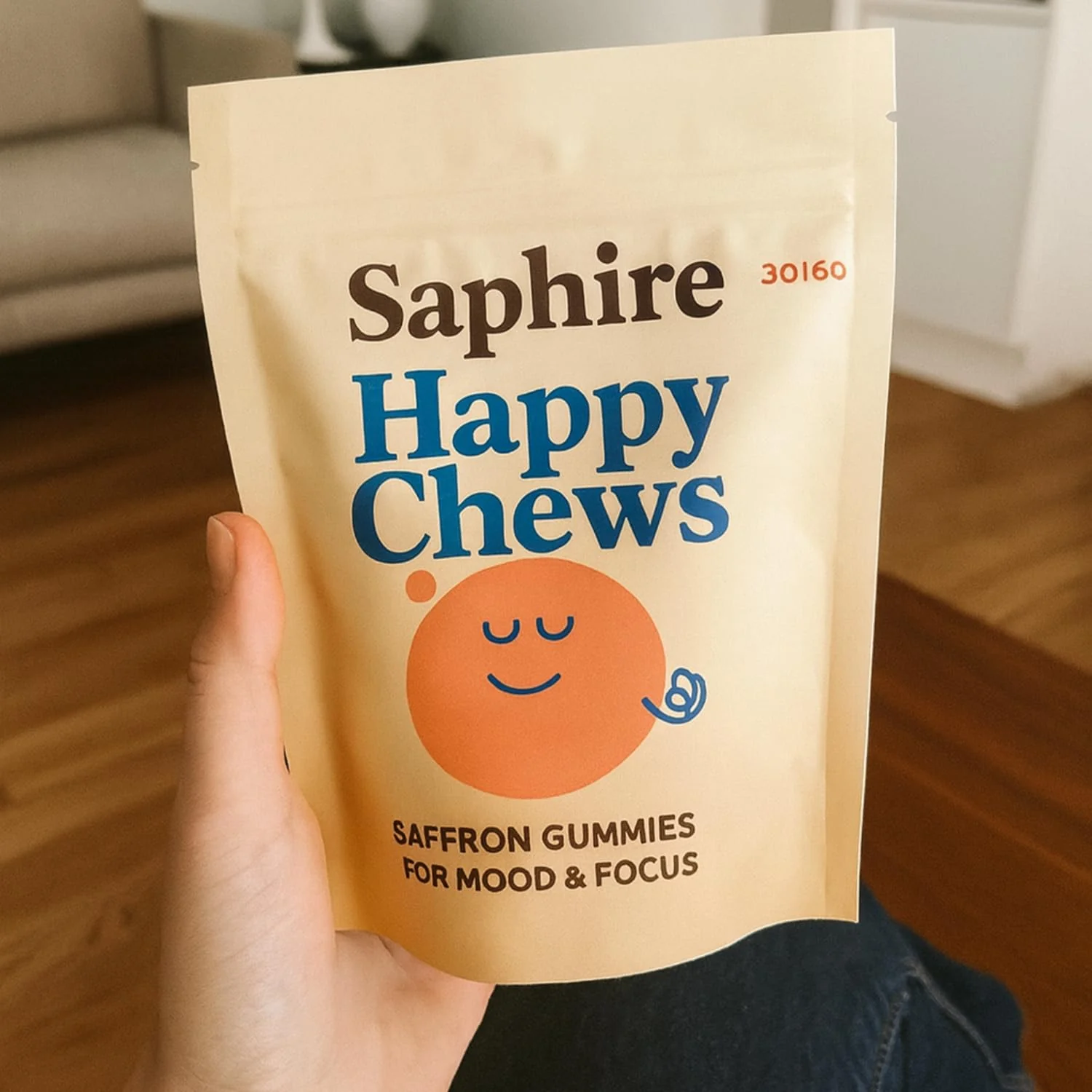 SAPHIRE HAPPY CHEWS Saffron Gummies for Kids | Supports Mood, Calm & Focus | Saffron Extract, Passionflower, St. John’s Wort & GABA | Sugar-Free, Gluten-Free, Vegan, Non-GMO (60 Gummies) - Image 7