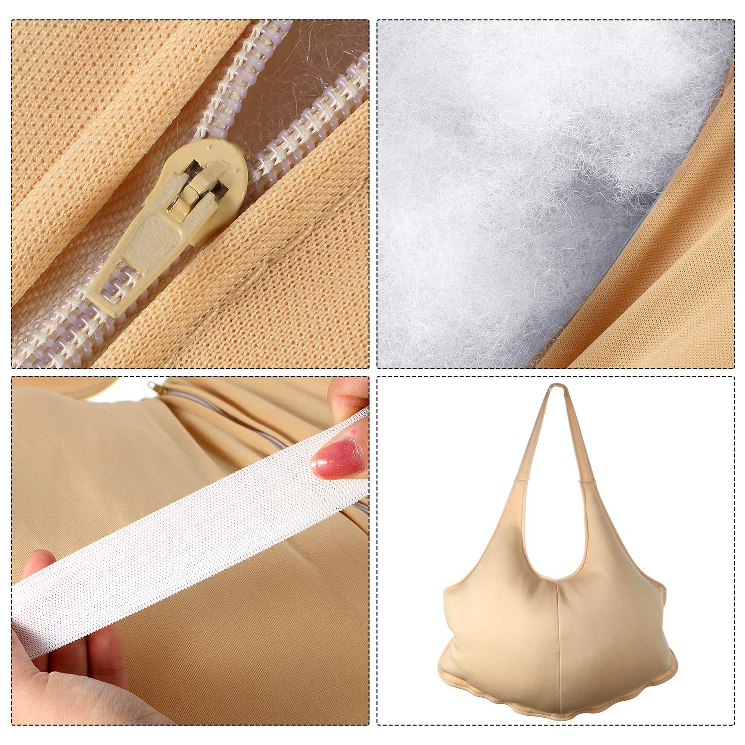 SATINIOR Santa Claus Suit Men's Unisex Padded Belly Stuffer Santa Belly Costume for Christmas Halloween Cosplay (Beige,19 x 14 Inches) - Image 7