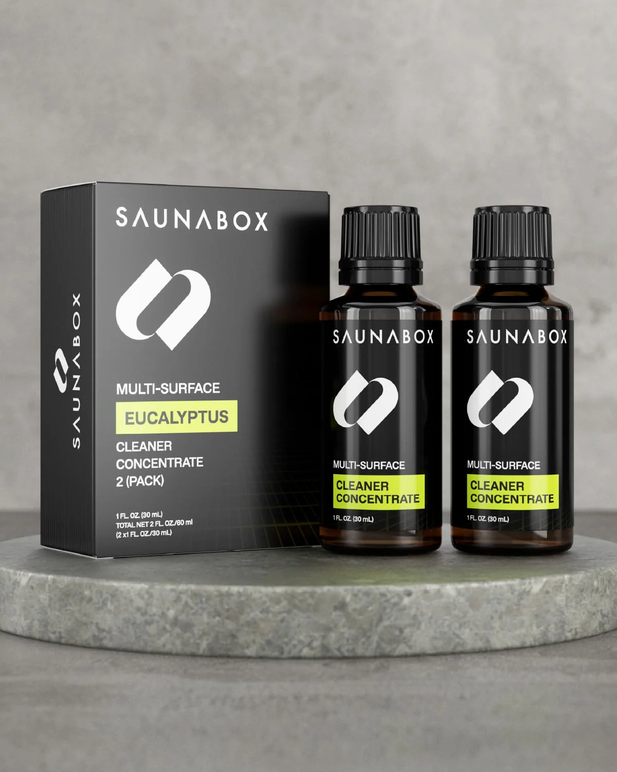 SAUNABOX All-Natural Sauna Cleaning Kit | Eco-Friendly Eucalyptus Multi-Surface Cleaner Concentrate – Chemical-Free & Biodegradable | Safe for Sauna Tents, Benches & Mats (2x1 FL.OZ./30mL) - Image 2