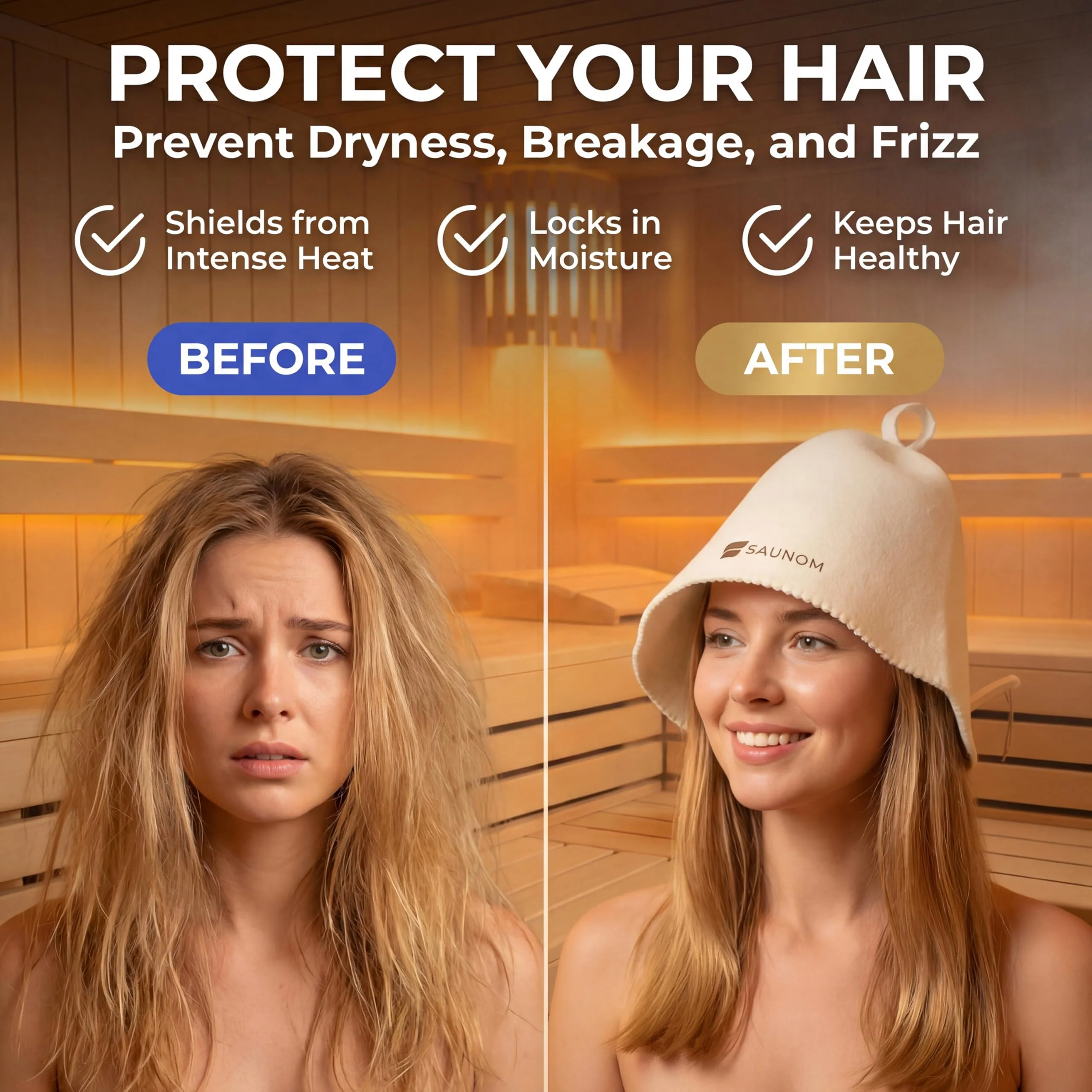 SAUNOM Premium Ultra Soft Sauna Hat for Women and Men — 100% Merino Wool — Ultra Soft, Breathable, Itch-Free and Odor Resistant Sauna Cap — Ideal Banya Hat - Image 4