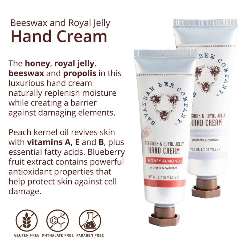 Savannah Bee Company Luxe Hand Cream Set - Rich Natural Honey Almond - Soothing Rosemary Lavender - Vitamin-Rich Dual Scent - Image 9