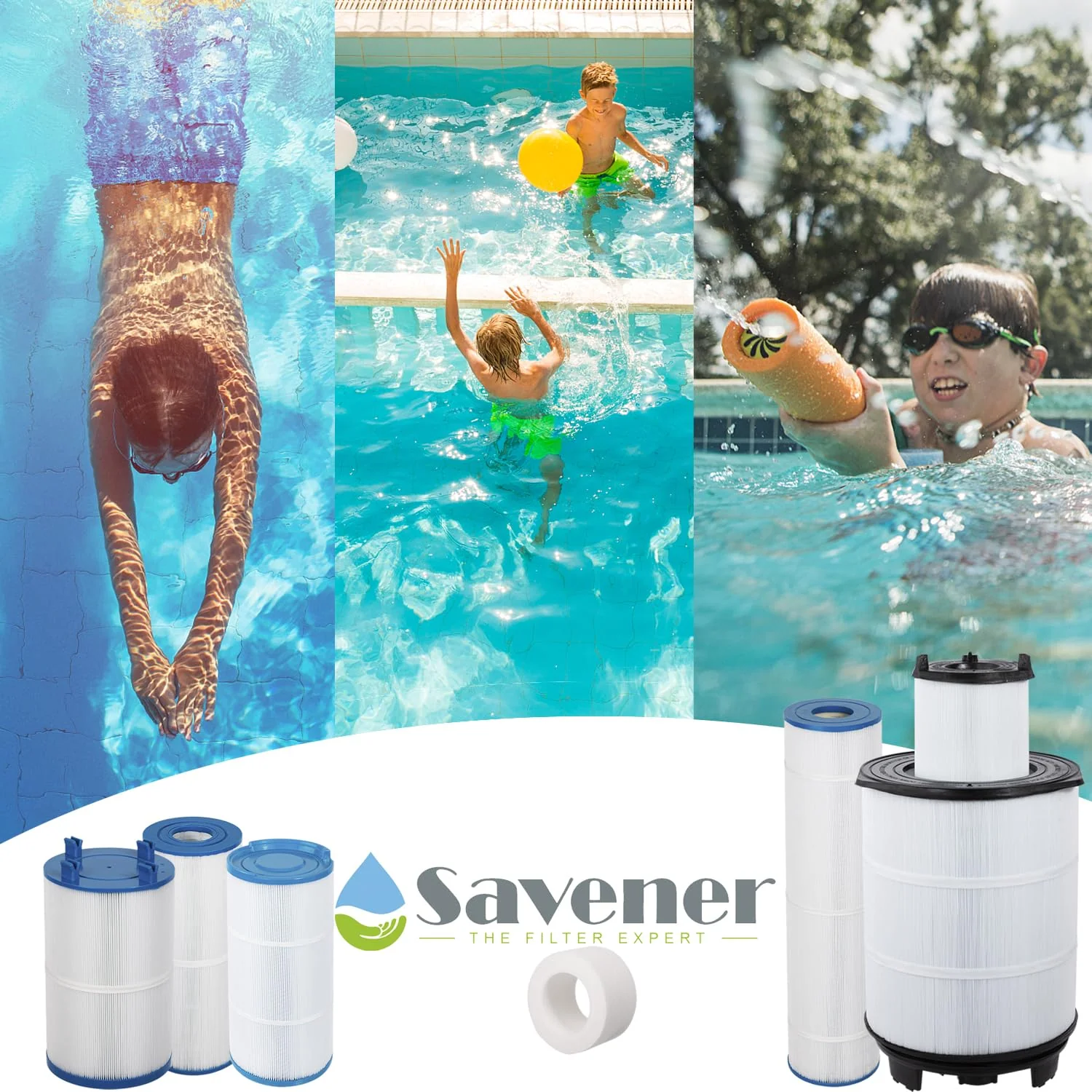 Savener® S7M120 System 3 Inner and Outer Pool Filter, Compatible with 25021-0200S & 25022-0201S, Replacement for Sta-Rite System 3 S7M120, SR300 Pool Filter Cartridge, 300 Sq. Ft - Image 3