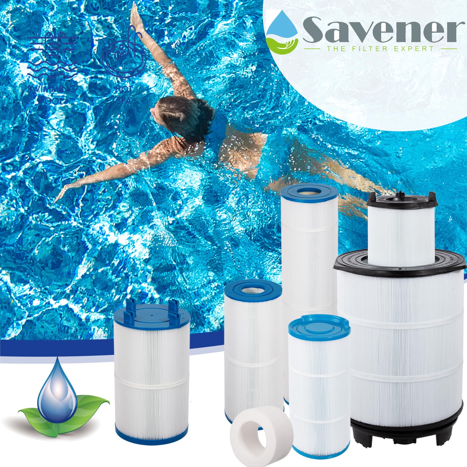 Savener® S7M120 System 3 Inner and Outer Pool Filter, Compatible with 25021-0200S & 25022-0201S, Replacement for Sta-Rite System 3 S7M120, SR300 Pool Filter Cartridge, 300 Sq. Ft - Image 4