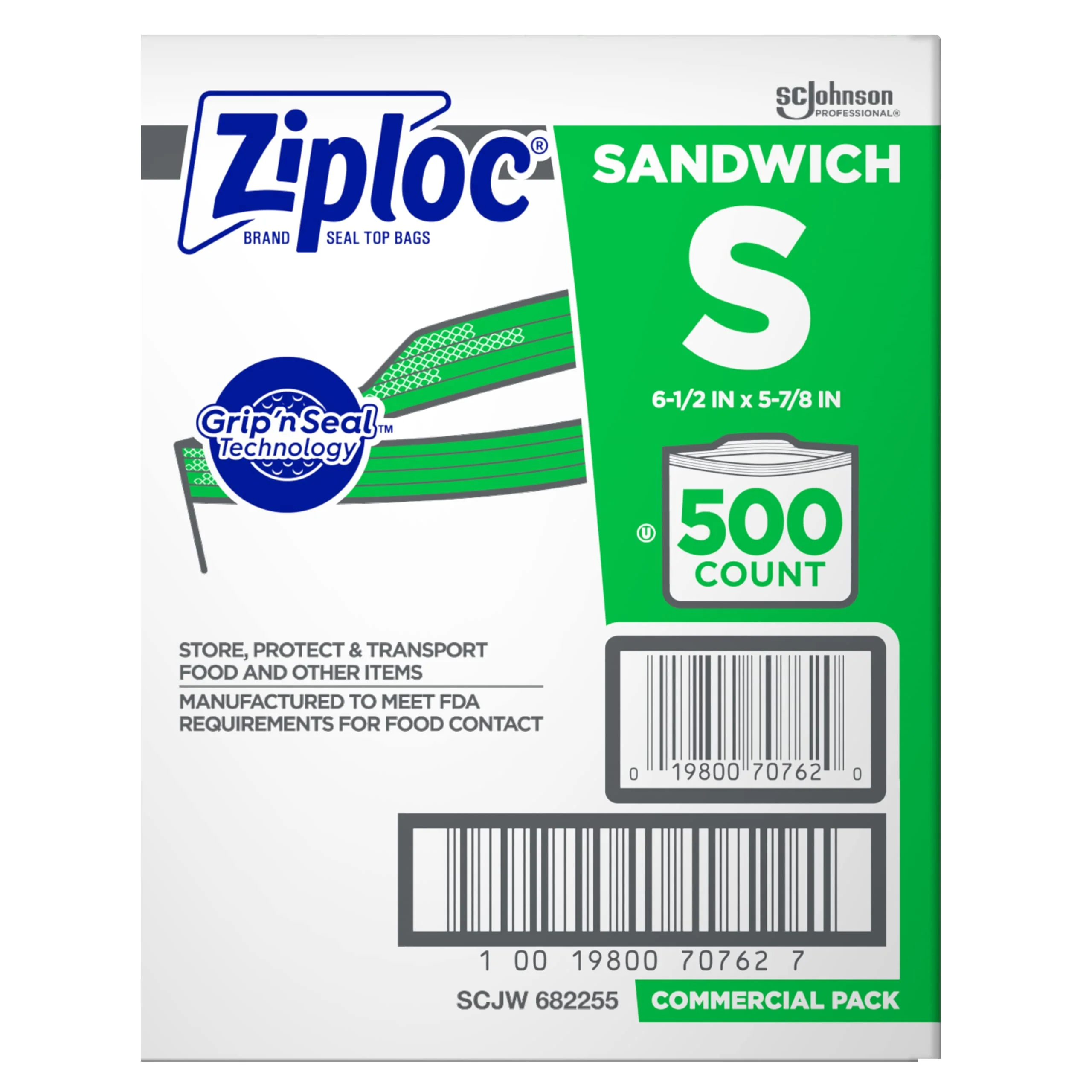 SC Johnson Professional Ziploc Brand Sandwich Bags, Food Storage Ziploc Brand Bags, Easy Open Tabs, Commercial Pack, 500 Count Box, for Professional Use Only - Image 9