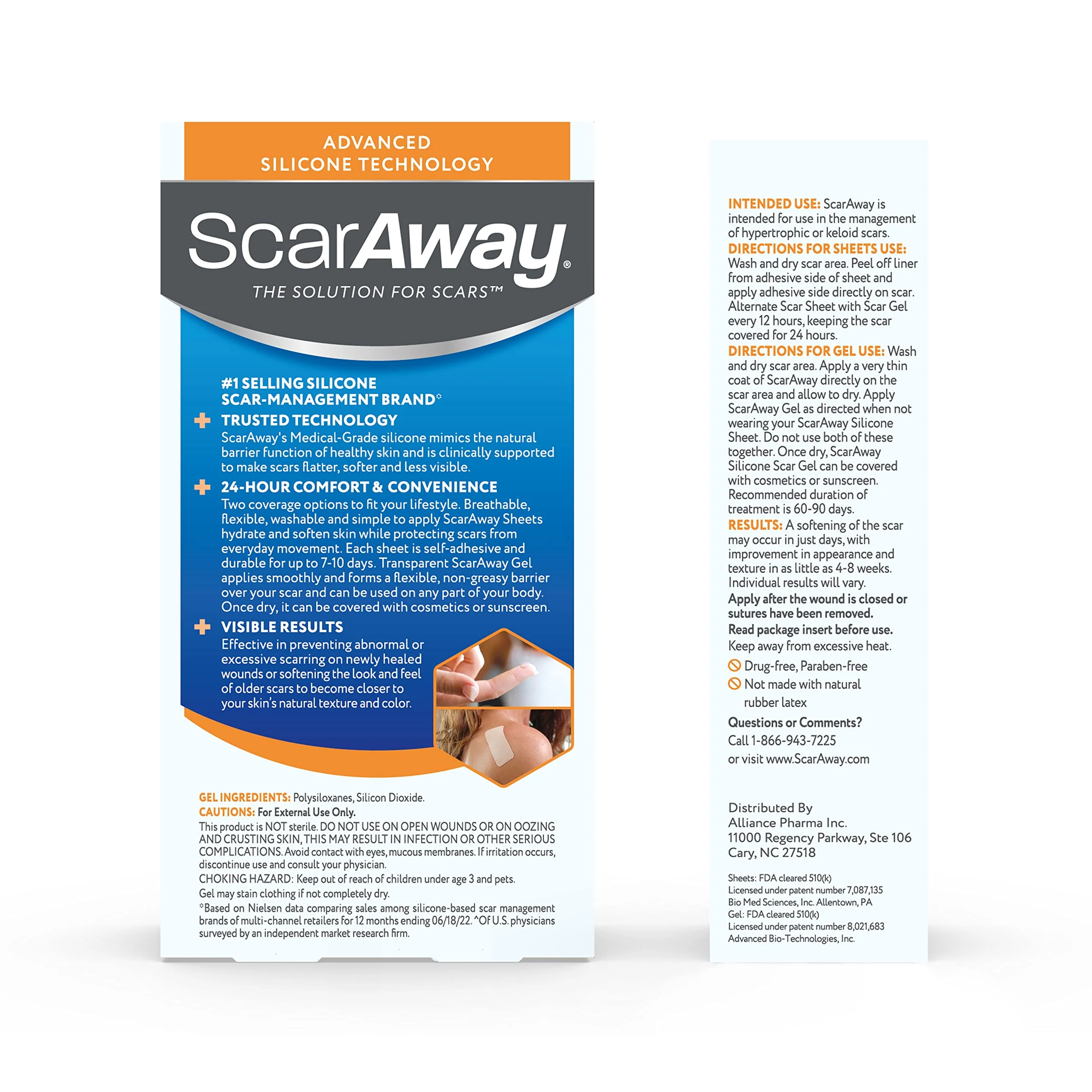 ScarAway Complete Scar Treatment Kit, Clinically Supported Treatment (Pack of 2) Tan Medical-Grade Silicone Scar Sheets (1.5" x 3") and Silicone Gel (0.35 Oz), Water-Resistant & Self-Adhesive - Image 7