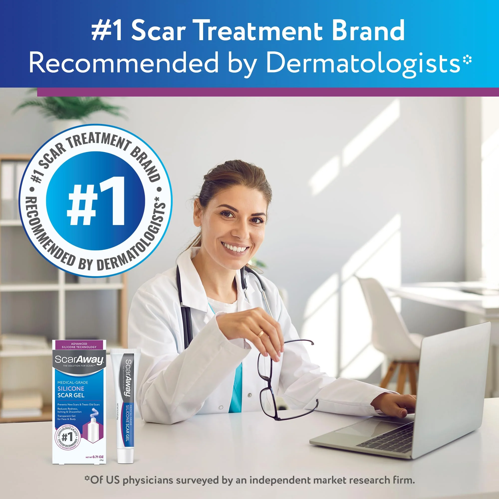 ScarAway Silicone Scar Gel, Helps Improve Size, Color & Texture of Hypertrophic & Keloid Scars from Injury, Burns & Surgery, Water Resistant, 10g (0.35 Oz) - Image 4