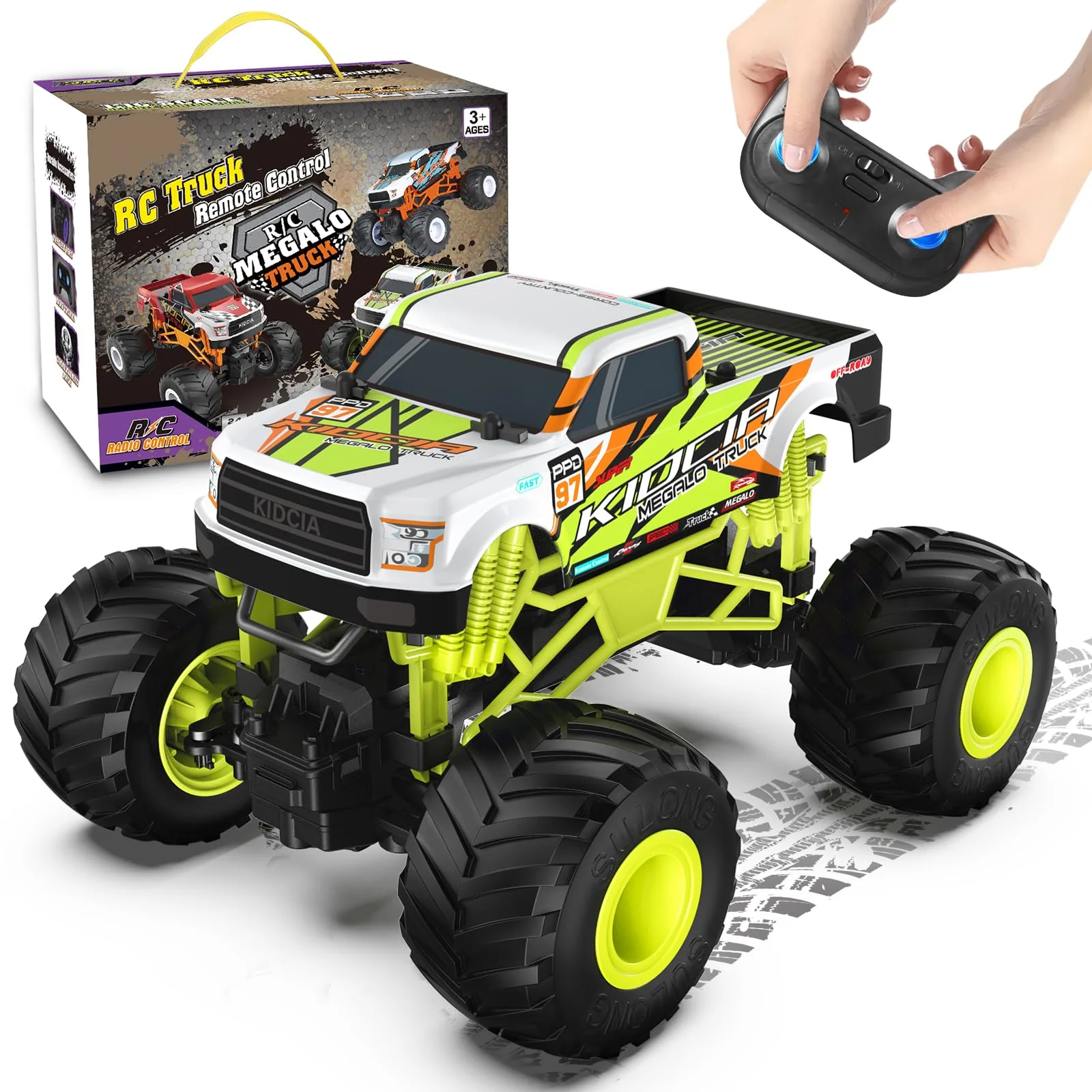 Scientoy Remote Control Car, 20KM/H Monster Truck Toys for Ages 5-7, 1:16 Scale All Terrain RC Cars for Boys & Girls Age 4-7, 2.4Ghz Off Road RC Truck, Christmas Birthday Gift for Kids - Image 2