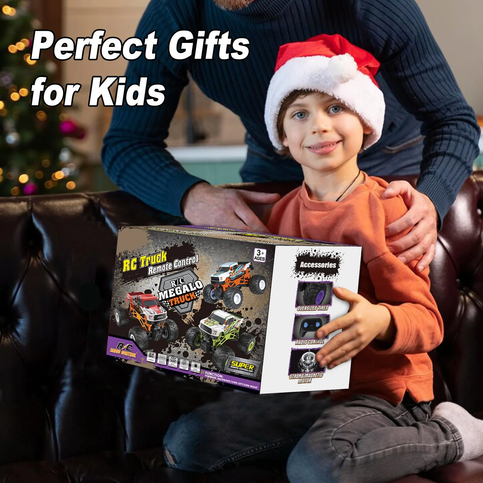 Scientoy Remote Control Car, 20KM/H Monster Truck Toys for Ages 5-7, 1:16 Scale All Terrain RC Cars for Boys & Girls Age 4-7, 2.4Ghz Off Road RC Truck, Christmas Birthday Gift for Kids - Image 3