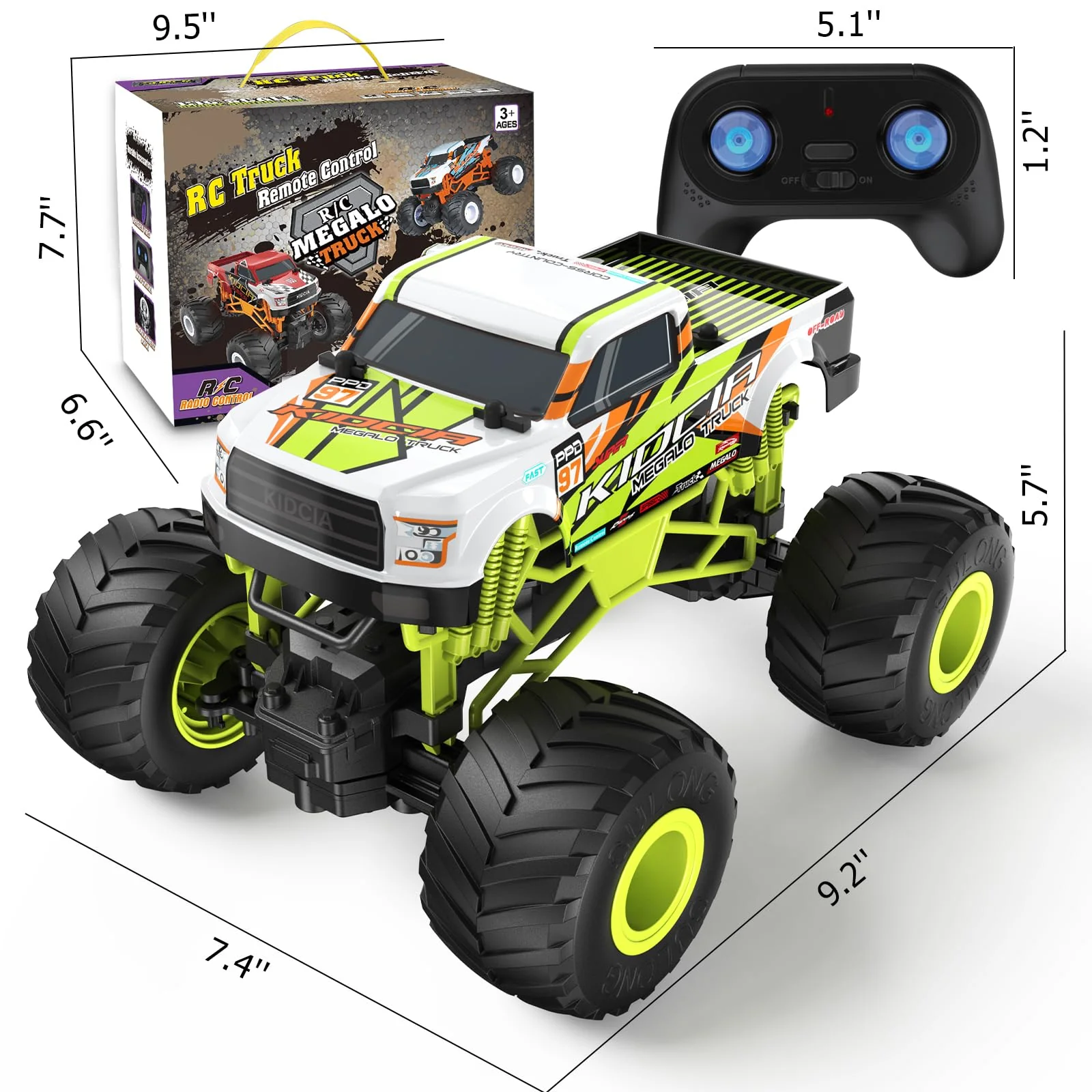 Scientoy Remote Control Car, 20KM/H Monster Truck Toys for Ages 5-7, 1:16 Scale All Terrain RC Cars for Boys & Girls Age 4-7, 2.4Ghz Off Road RC Truck, Christmas Birthday Gift for Kids - Image 4