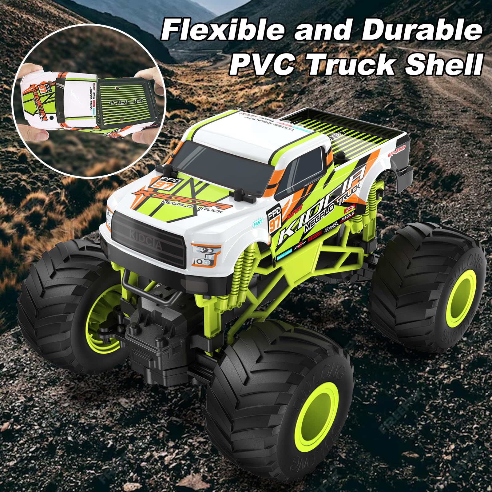 Scientoy Remote Control Car, 20KM/H Monster Truck Toys for Ages 5-7, 1:16 Scale All Terrain RC Cars for Boys & Girls Age 4-7, 2.4Ghz Off Road RC Truck, Christmas Birthday Gift for Kids - Image 6