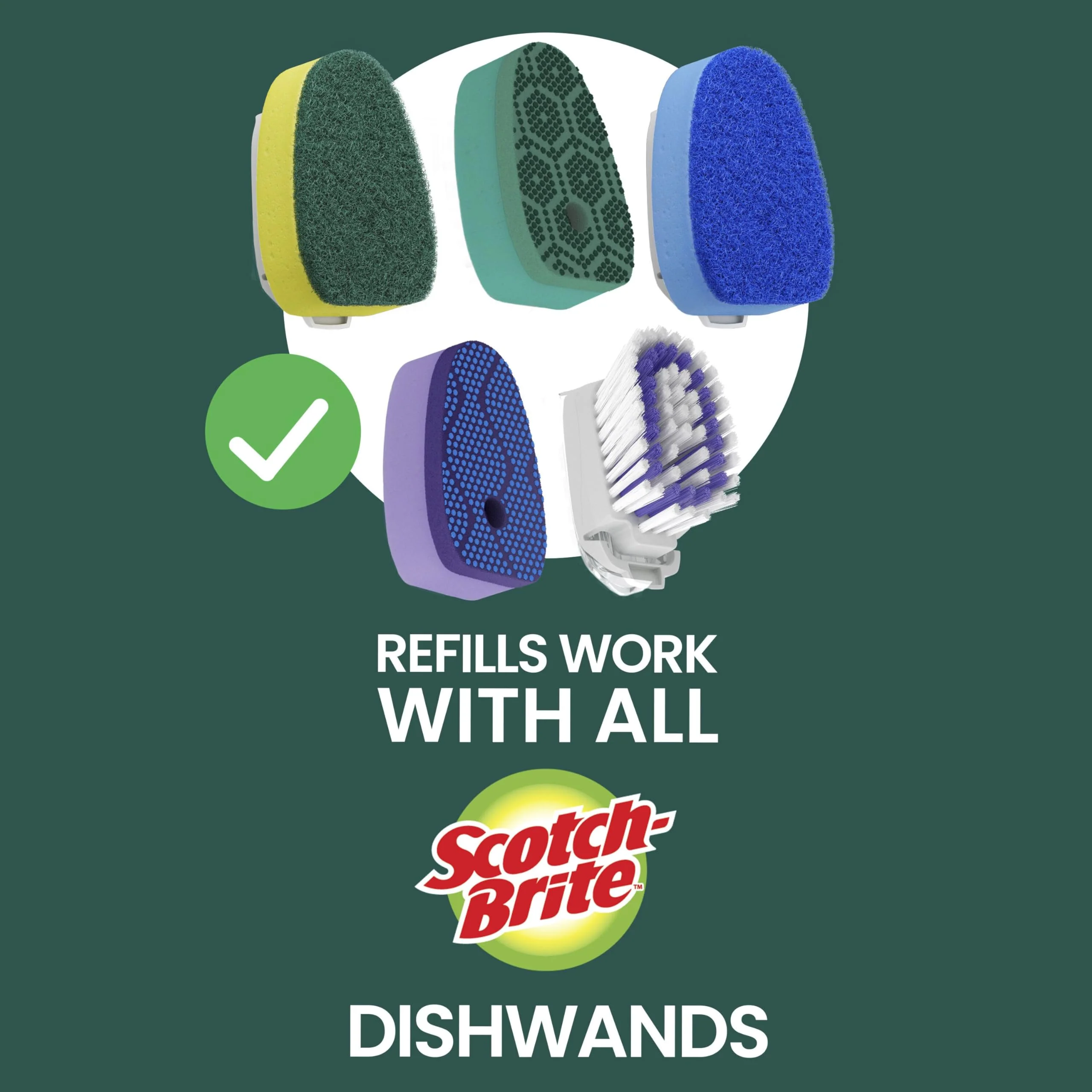 Scotch-Brite Non-Scratch Dishwand Kit, Includes 1 Wand & 8 Refill Pads, Keep Hands Out of the Mess, Blue - Image 9