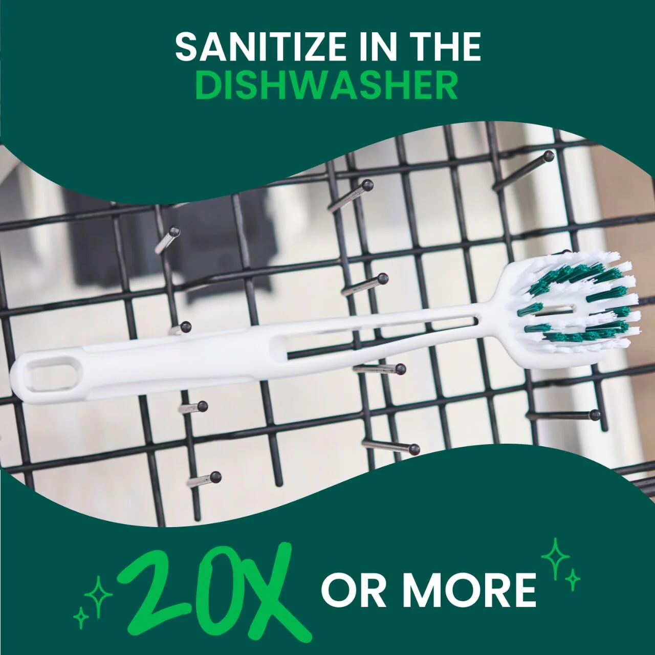 Scotch-Brite Pot + Pan Brush, Durable and Long Lasting Dish Brush with Handle for Scrubbing Stainless Steel, Outdoor Furniture, and Sinks Without Scratching, Antimicrobial, and Rinses Clean - Image 5