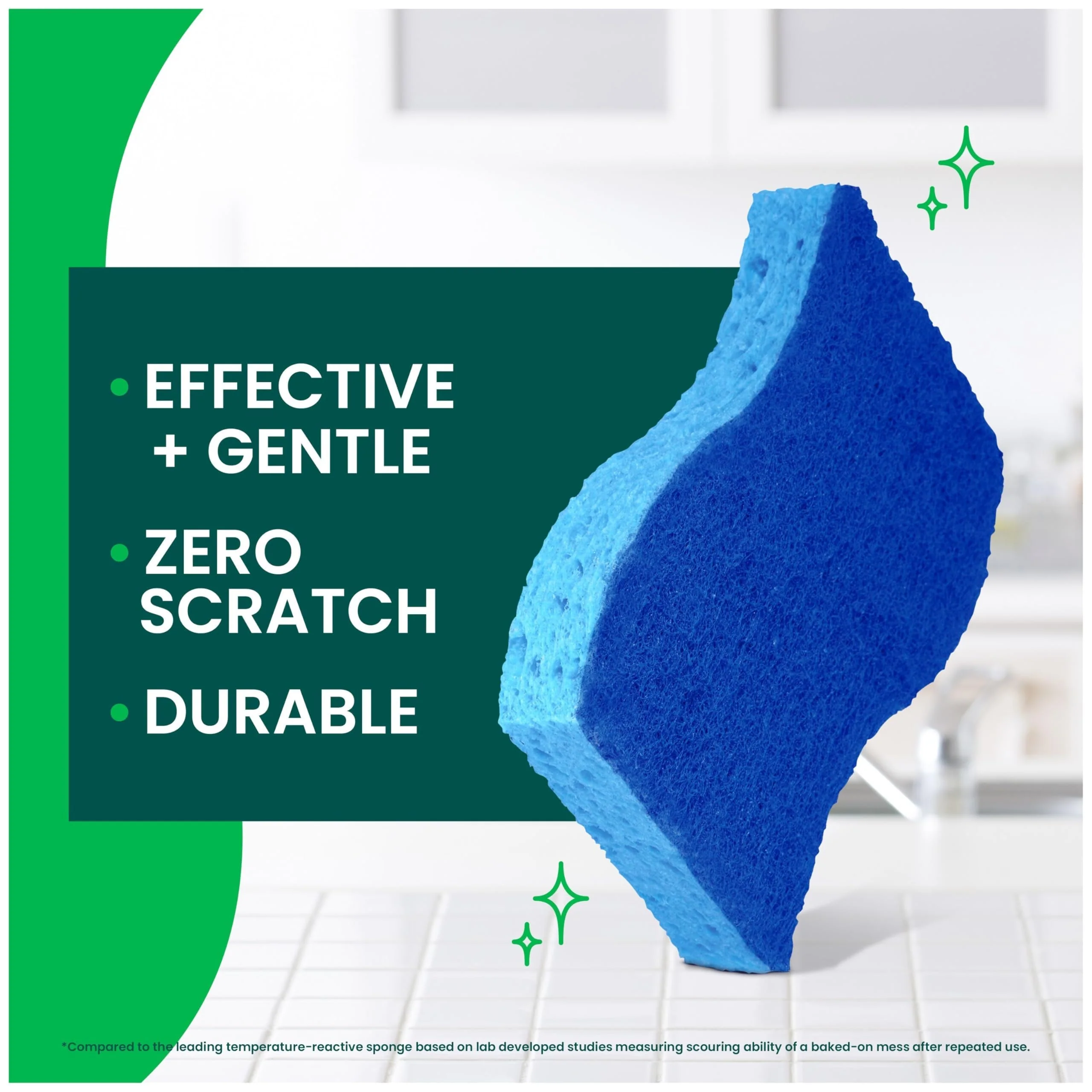 Scotch-Brite Zero Scratch Non-Scratch Scrub Sponges, Sponges for Cleaning Kitchen, Bathroom, and Household, non-scratch Sponges Safe for Non-Stick Cookware, 36 Scrubbing Sponges - Image 8