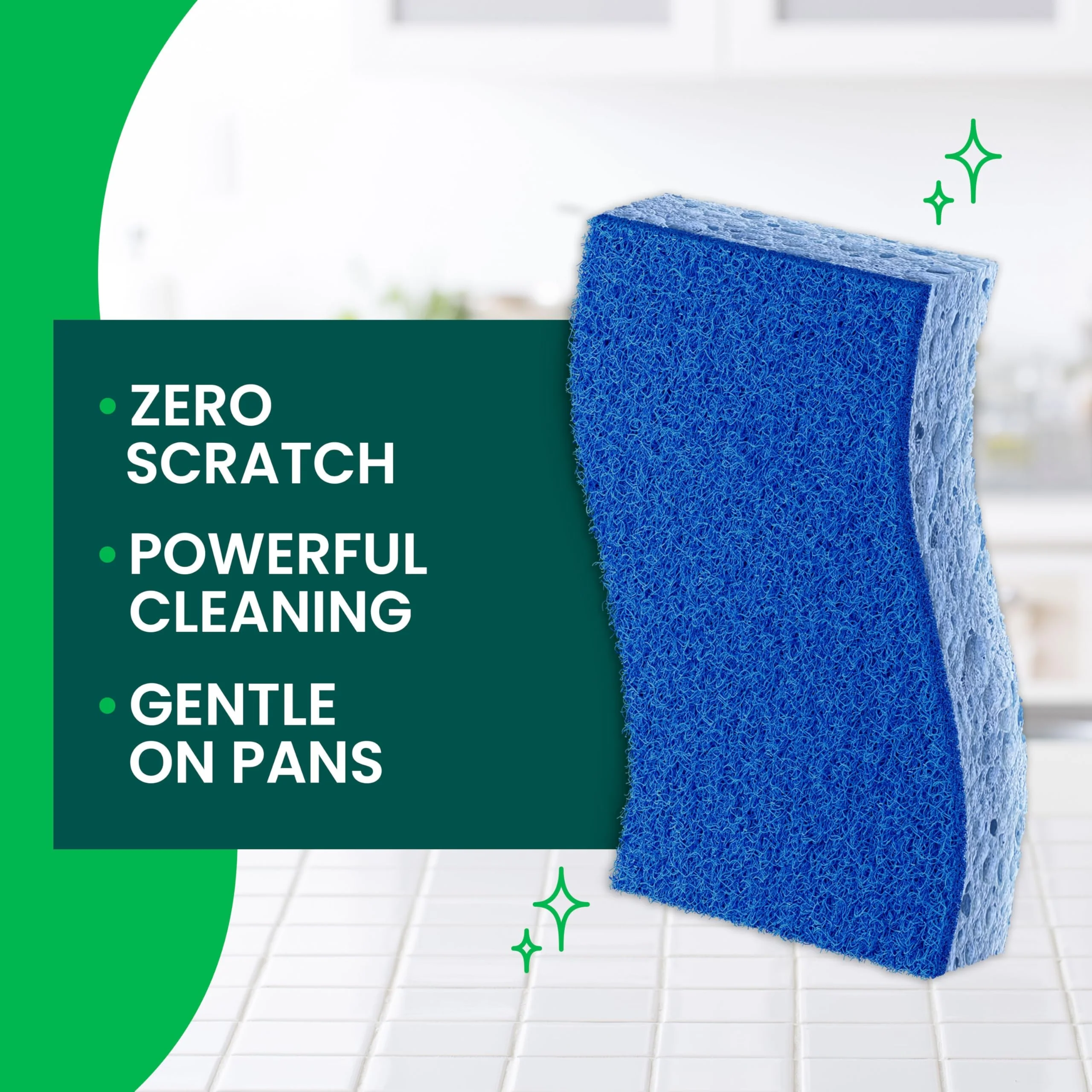 Scotch-Brite Zero Scratch Scrub Sponge, 9 Kitchen Sponges for Cleaning Around the Home, Bathroom & More, Effective + Gentle Dish Scrubber, Best for Nonstick Pots and Pans, Safe on Most Surfaces - Image 3