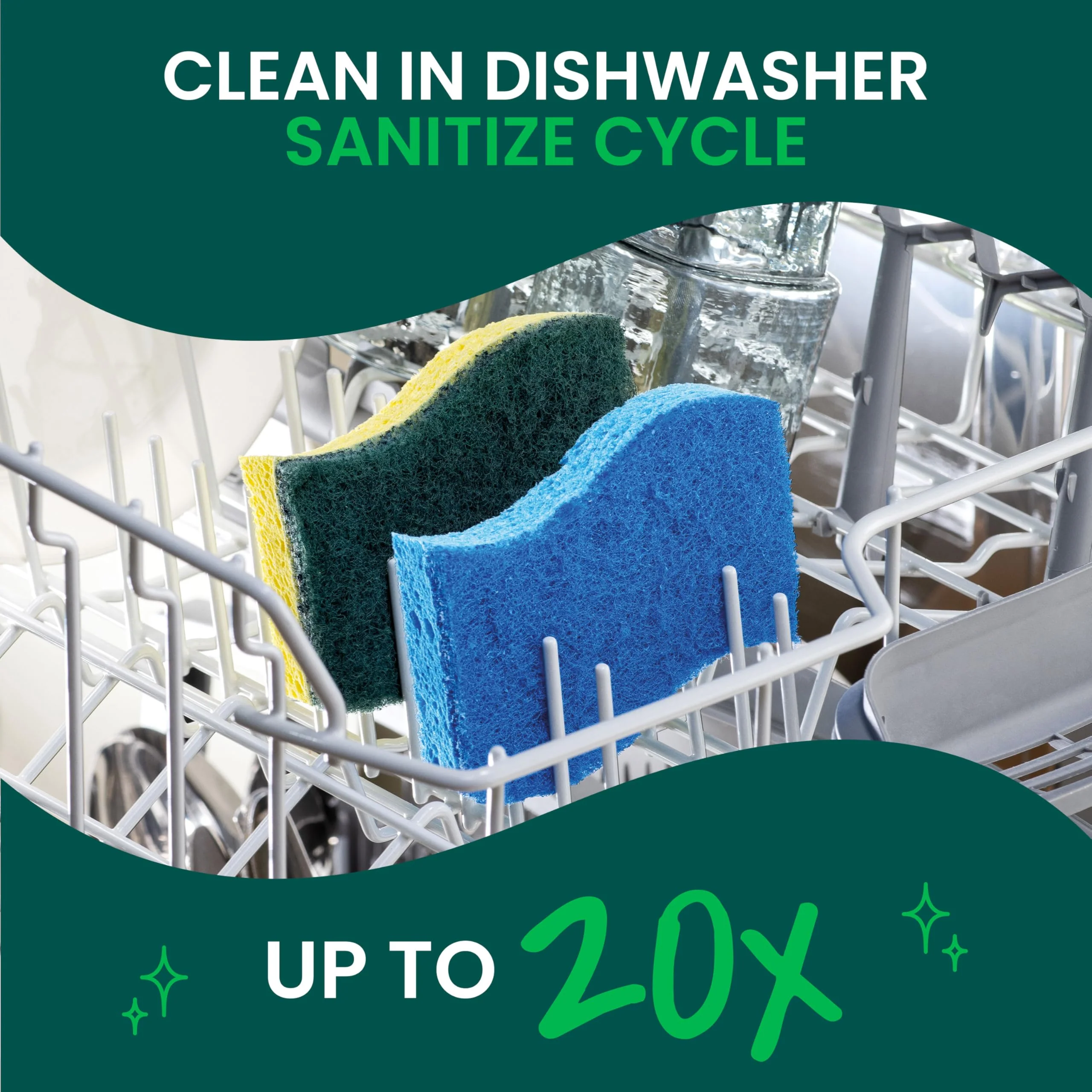 Scotch-Brite Zero Scratch Scrub Sponge, 9 Kitchen Sponges for Cleaning Around the Home, Bathroom & More, Effective + Gentle Dish Scrubber, Best for Nonstick Pots and Pans, Safe on Most Surfaces - Image 8