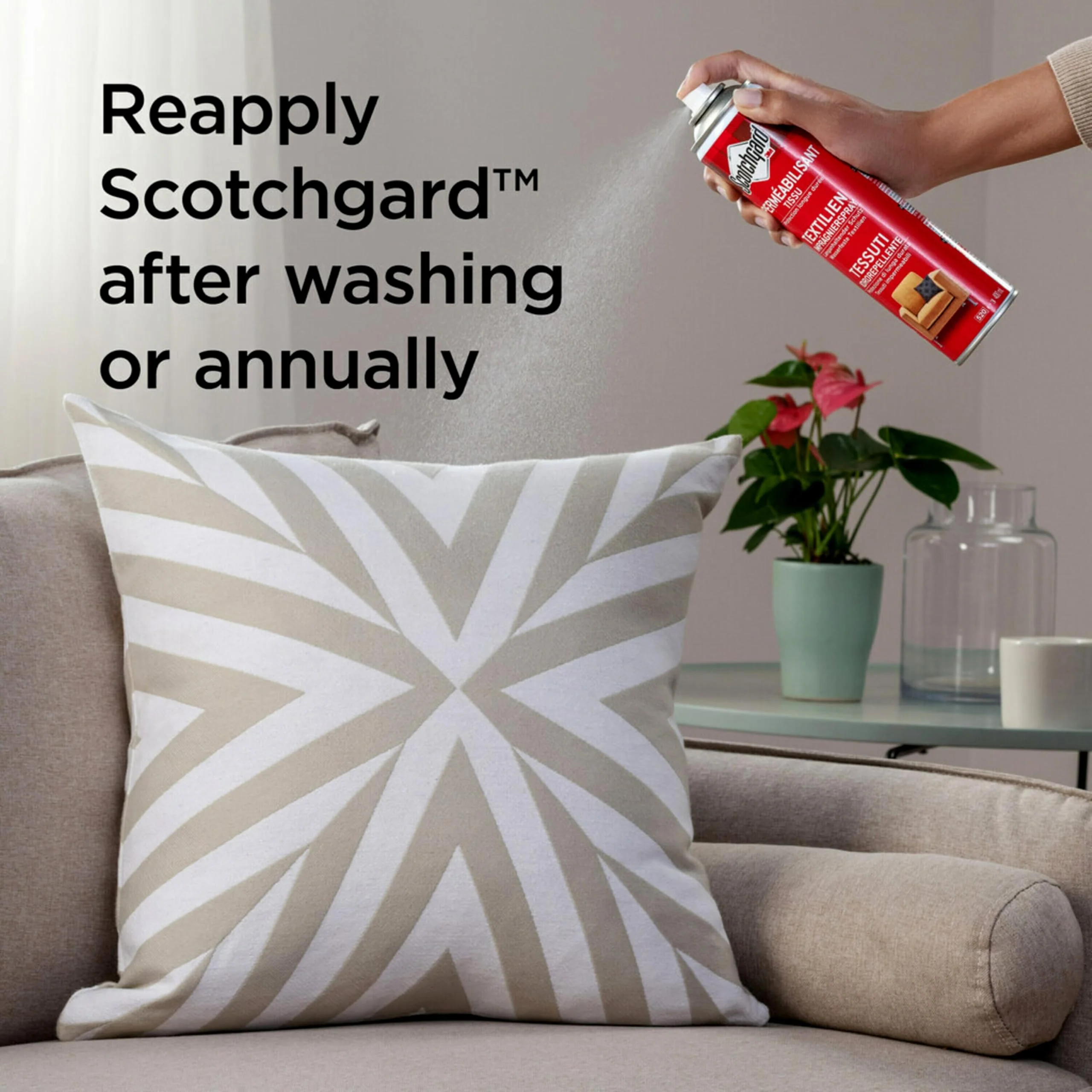 Scotchgard Fabric & Upholstery Protector, 3-Pack (10 oz Cans) – Repels Liquids & Blocks Stains – Long-Lasting Fabric Shield for Furniture, Clothing, and More – Easy Spray, Dries Clear - Image 4