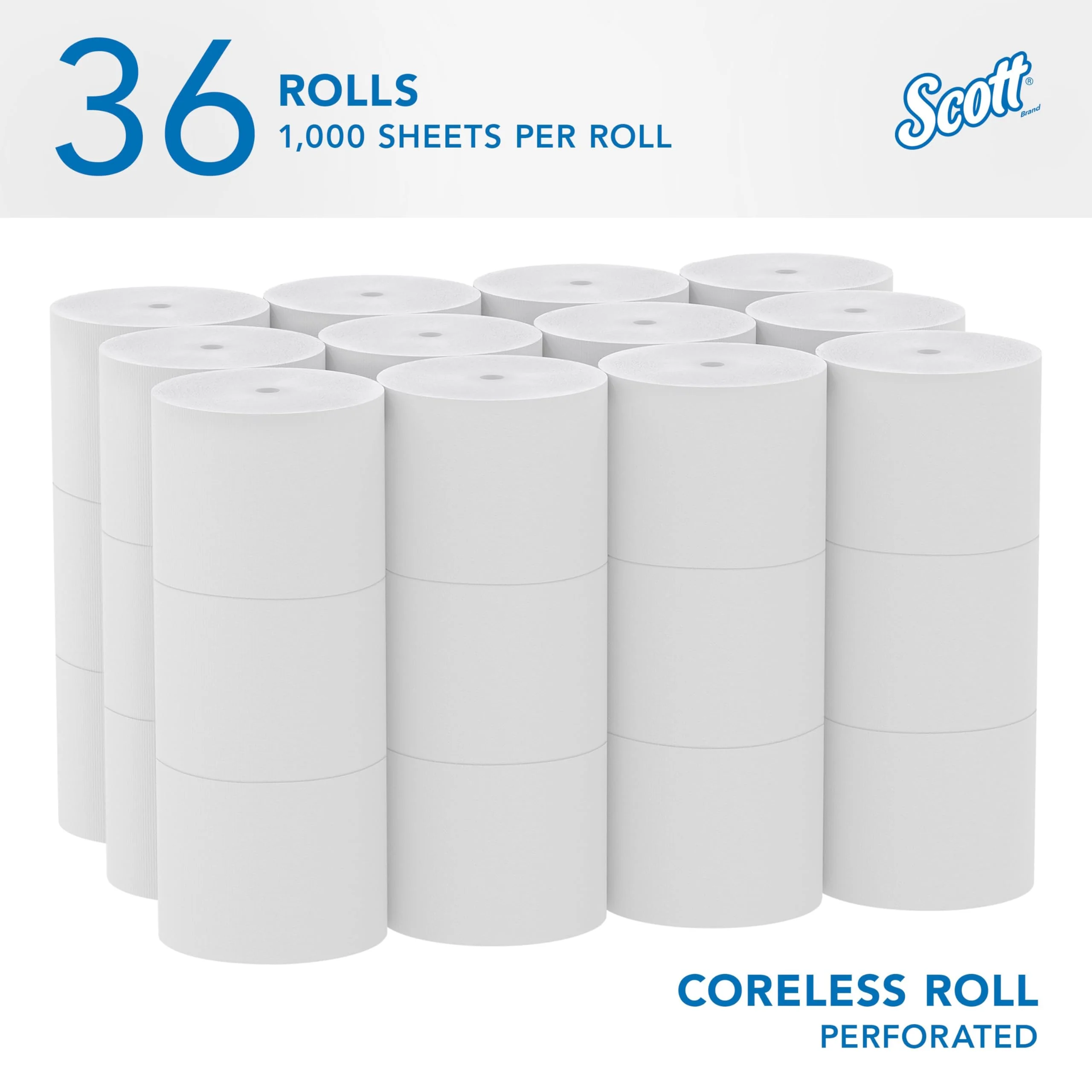 Scott Professional Essential Coreless High-Capacity Standard Roll Toilet Paper, Bulk (04007), 2-Ply, White (36 Rolls of 1,000 Sheets, 36,000 Sheet Total) - Image 12