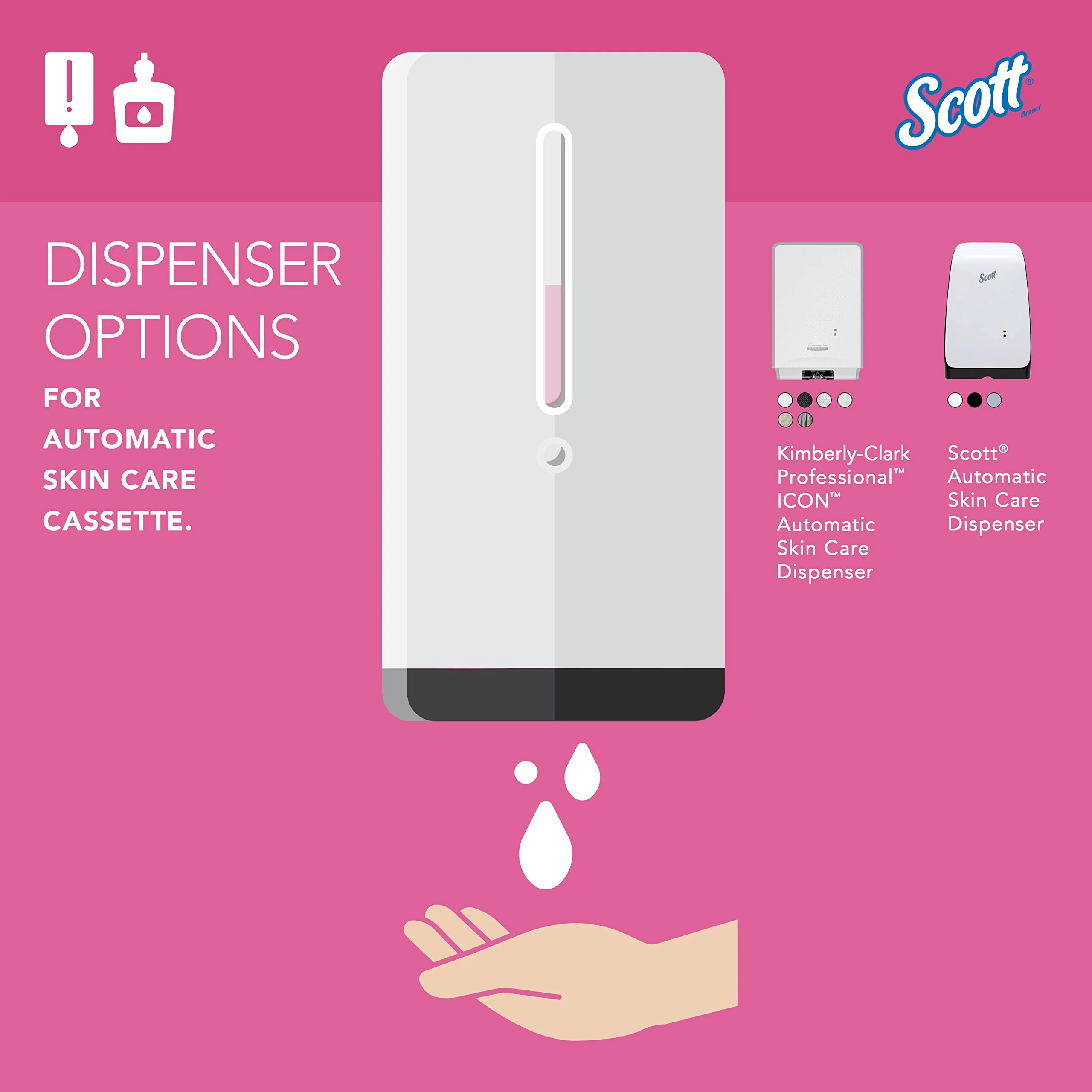 Scott Professional Foam Hand Soap with Moisturizers (91592), 1.2 L, Foaming, Pink, Floral Scent, Automatic Refills, for Kimberly-Clark Professional ICON Dispensers (2 Bottles) - Image 9