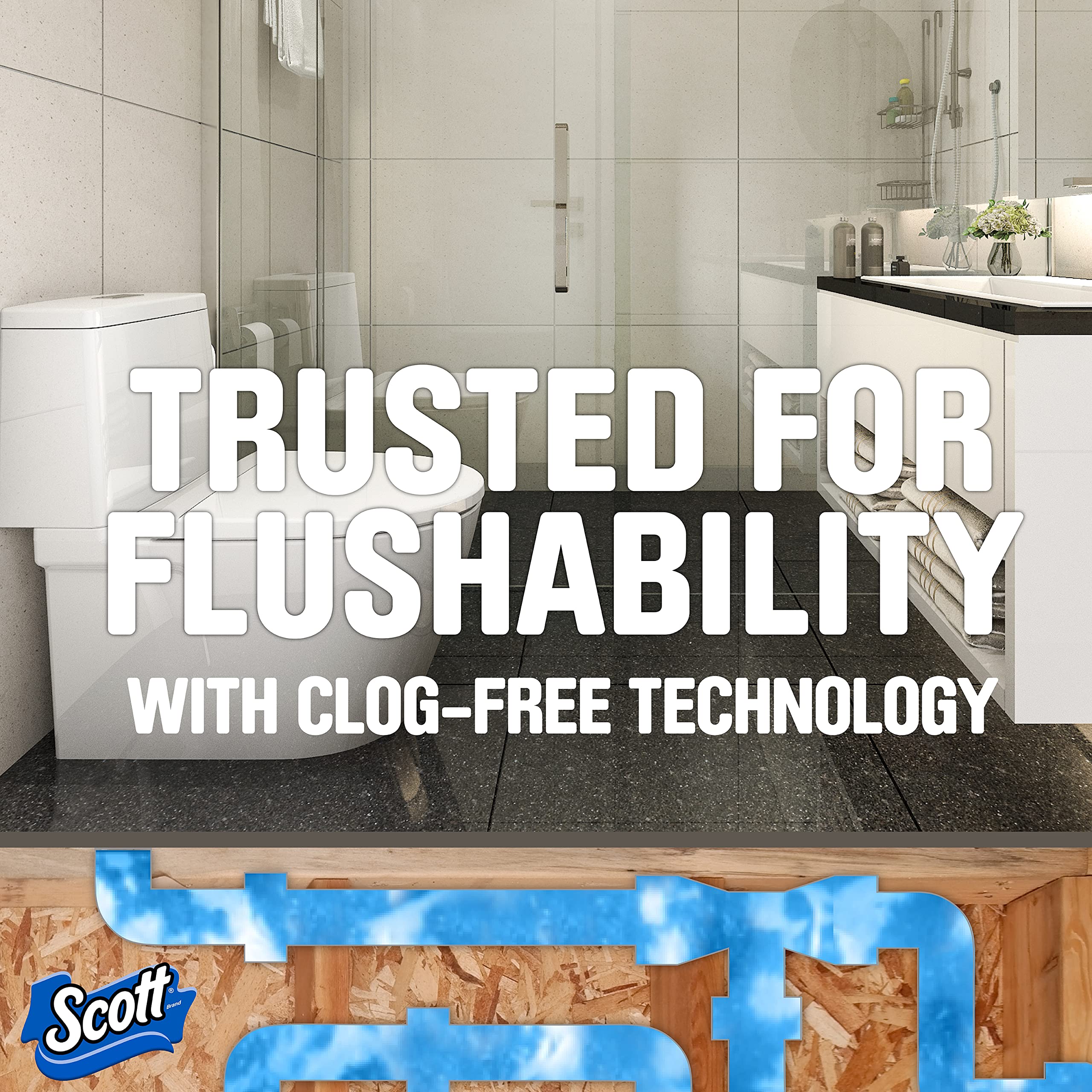 Scott Rapid-Dissolving Toilet Paper, Bath Tissue for RV & Boats , 4ct packs X 12= 48 rolls - Image 6