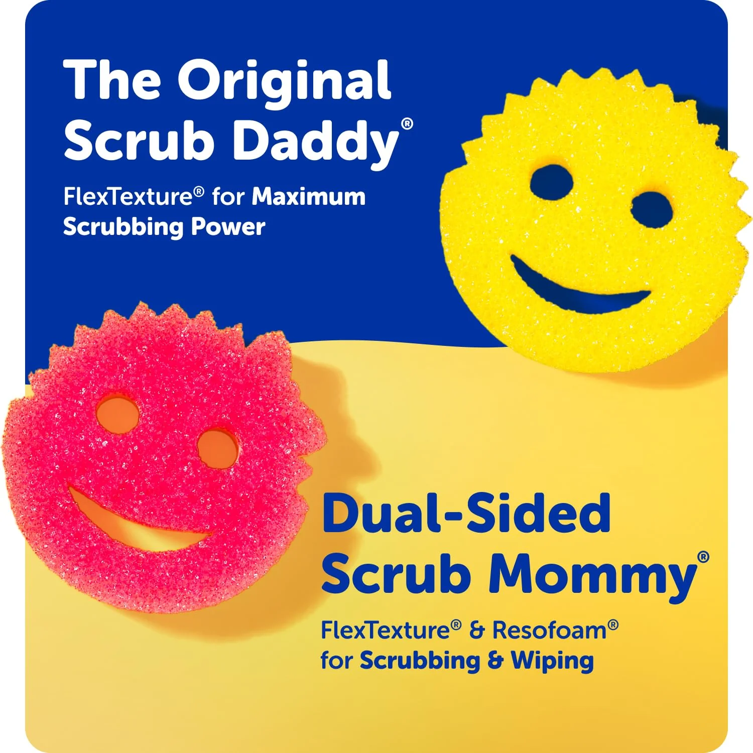 Scrub Daddy 6 Scrub Mommy Kitchen Sponges & 1 Daddy Caddy Sponge Holder - Scratch-Free for Dishes & Multipurpose Cleaning - BPA Free & Made with Polymer Foam - Stain & Odor Resistant - Image 4