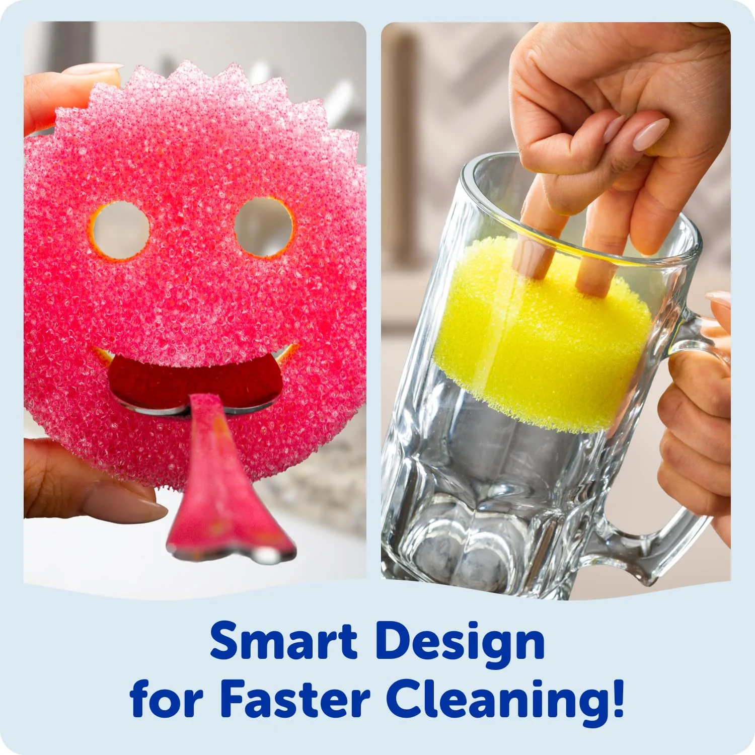 Scrub Daddy 6 Scrub Mommy Kitchen Sponges & 1 Daddy Caddy Sponge Holder - Scratch-Free for Dishes & Multipurpose Cleaning - BPA Free & Made with Polymer Foam - Stain & Odor Resistant - Image 7