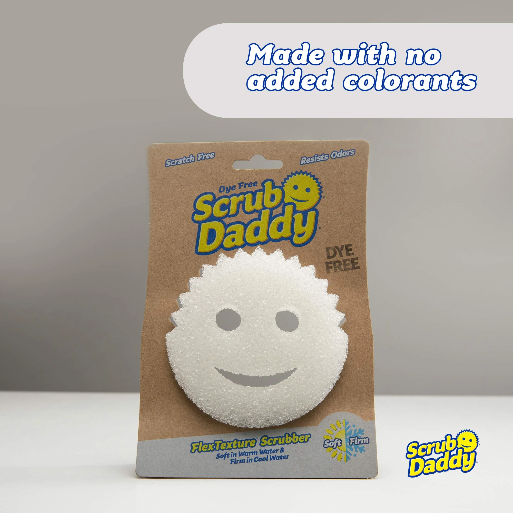 Scrub Daddy Sponge - Dye Free - Scratch-Free Scrubber for Dishes and Home, Odor Resistant, Soft in Warm Water, Firm in Cold, Deep Cleaning, Dishwasher Safe, Multi-use, 1ct (2 Pack) - Image 9